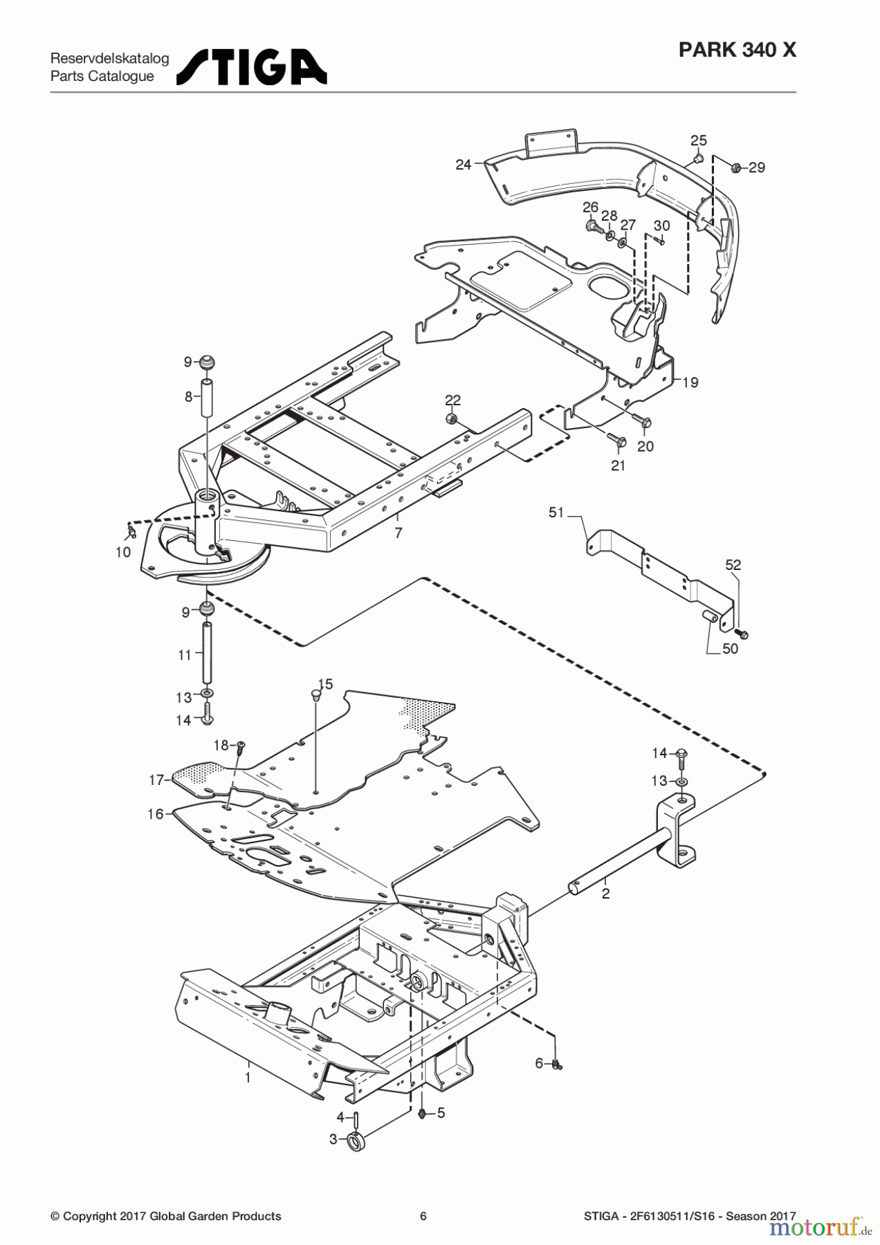  Stiga Frontmäher Baujahr 2017 Park Compact 2017 Park 340 X 2F6130511/S16 - Season 2017 Frame