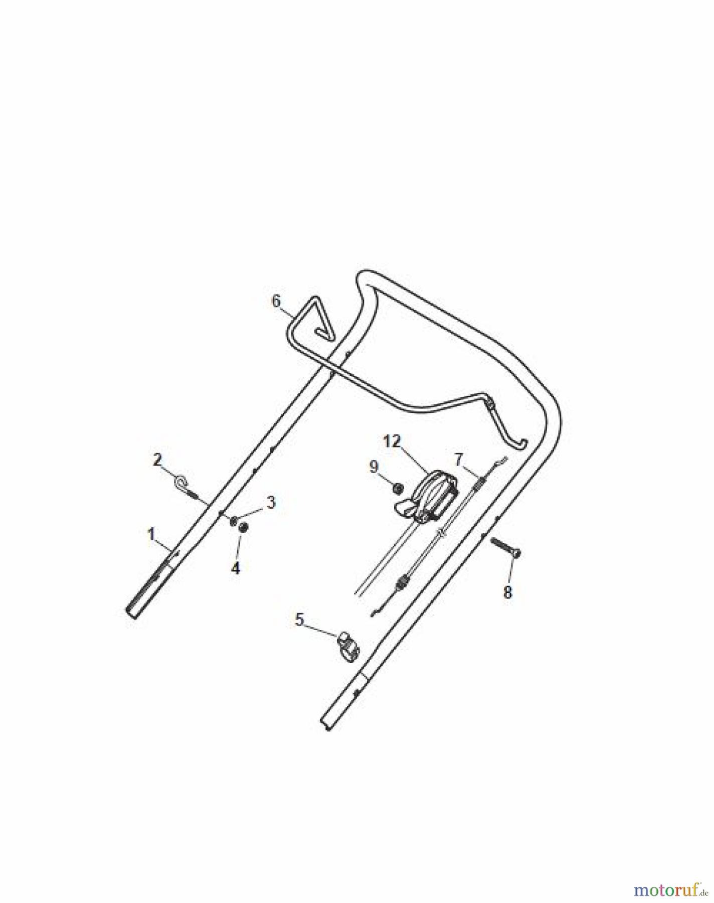  Global Garden Products GGP Rasenmäher Baujahr 2017 Benzin Ohne Antrieb 2017 MCS 474 Q Handle, Upper Part