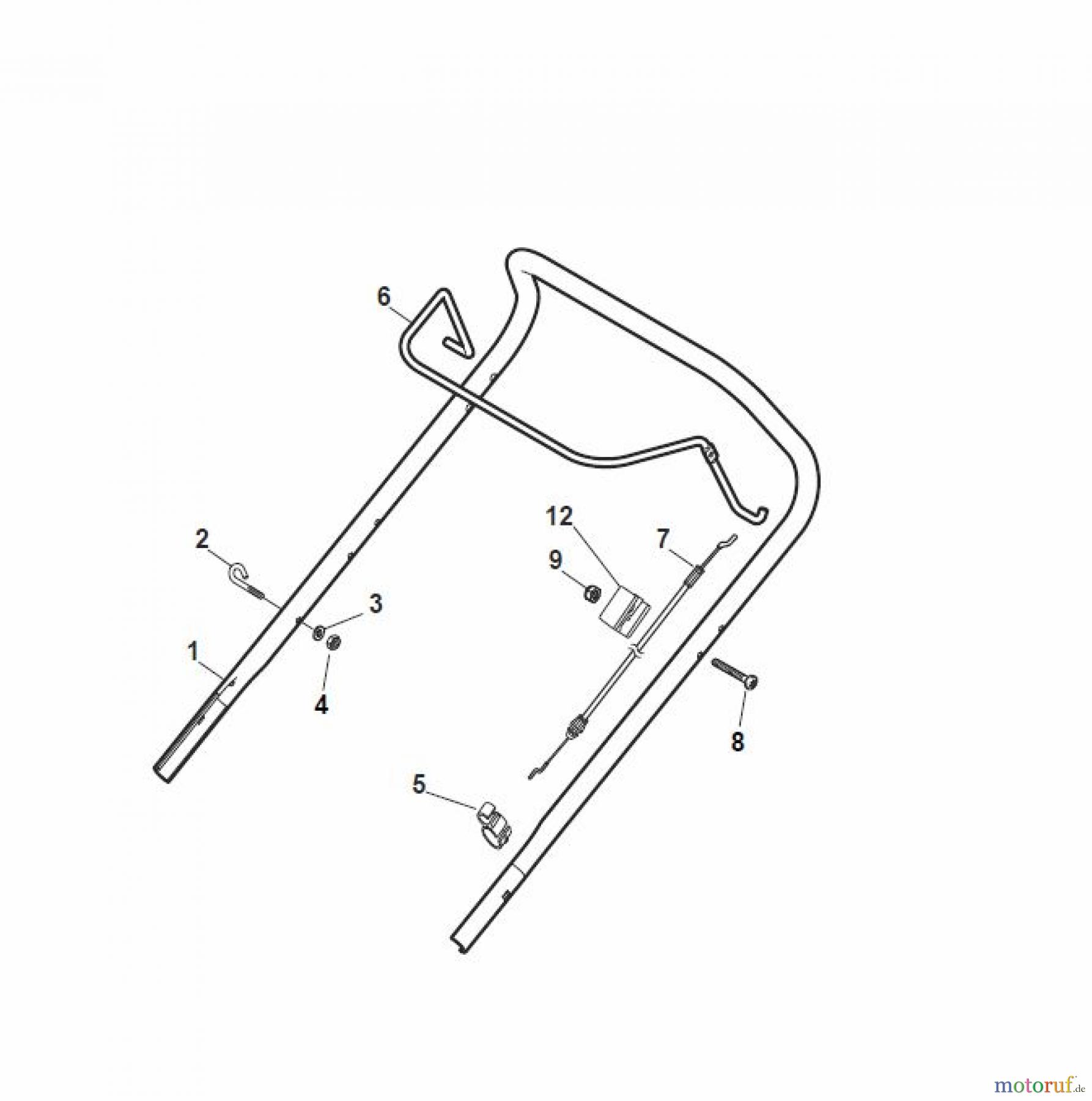  Global Garden Products GGP Rasenmäher Baujahr 2017 Benzin Ohne Antrieb 2017 MCS 474 Q Handle, Upper Part