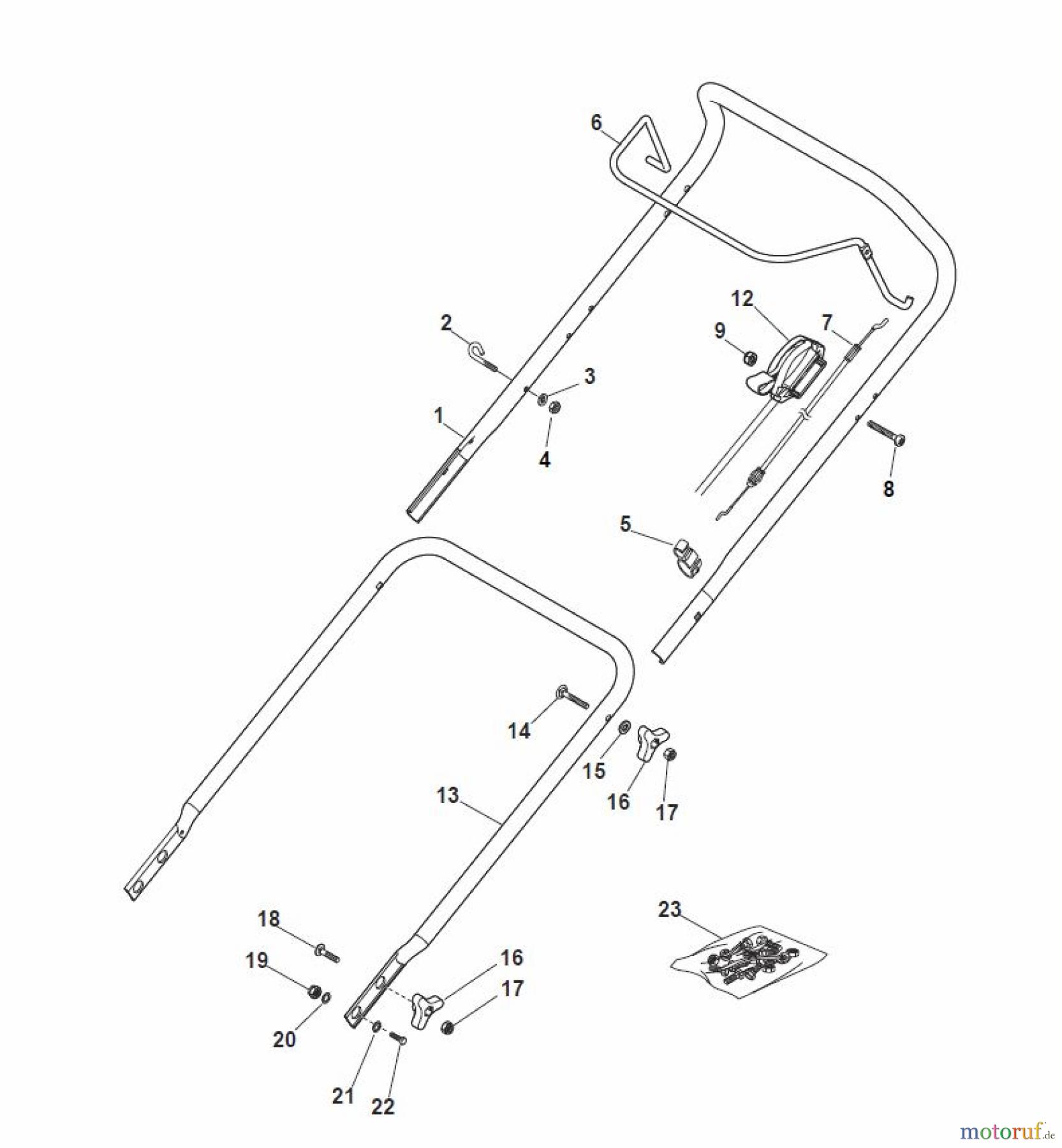  Global Garden Products GGP Rasenmäher Baujahr 2017 Benzin Ohne Antrieb 2017 MP1 504 Q Handle, Upper Part