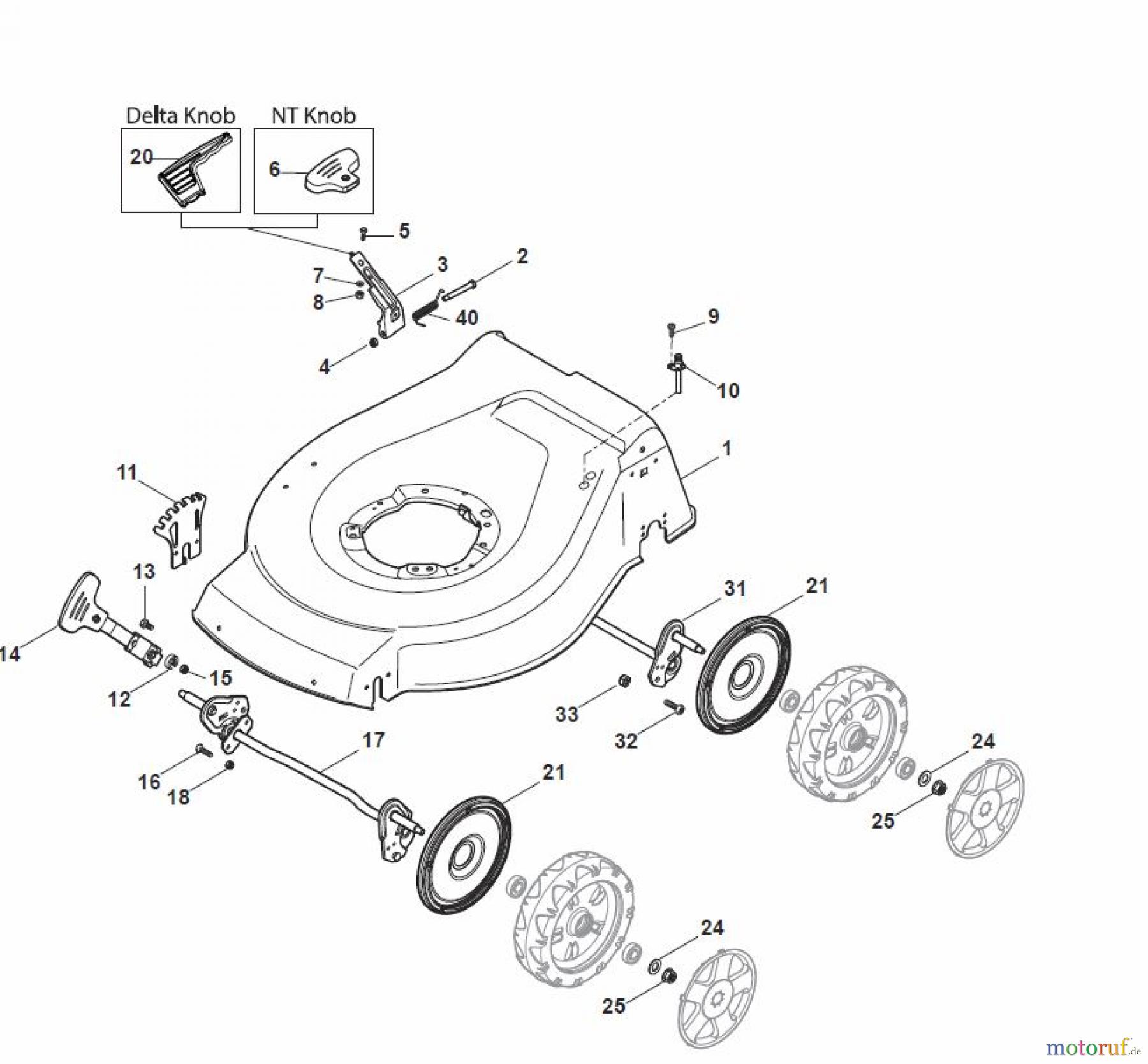  Global Garden Products GGP Rasenmäher Benzin Ohne Antrieb 2017 NT 534 - 534 Q Deck And Height Adjusting