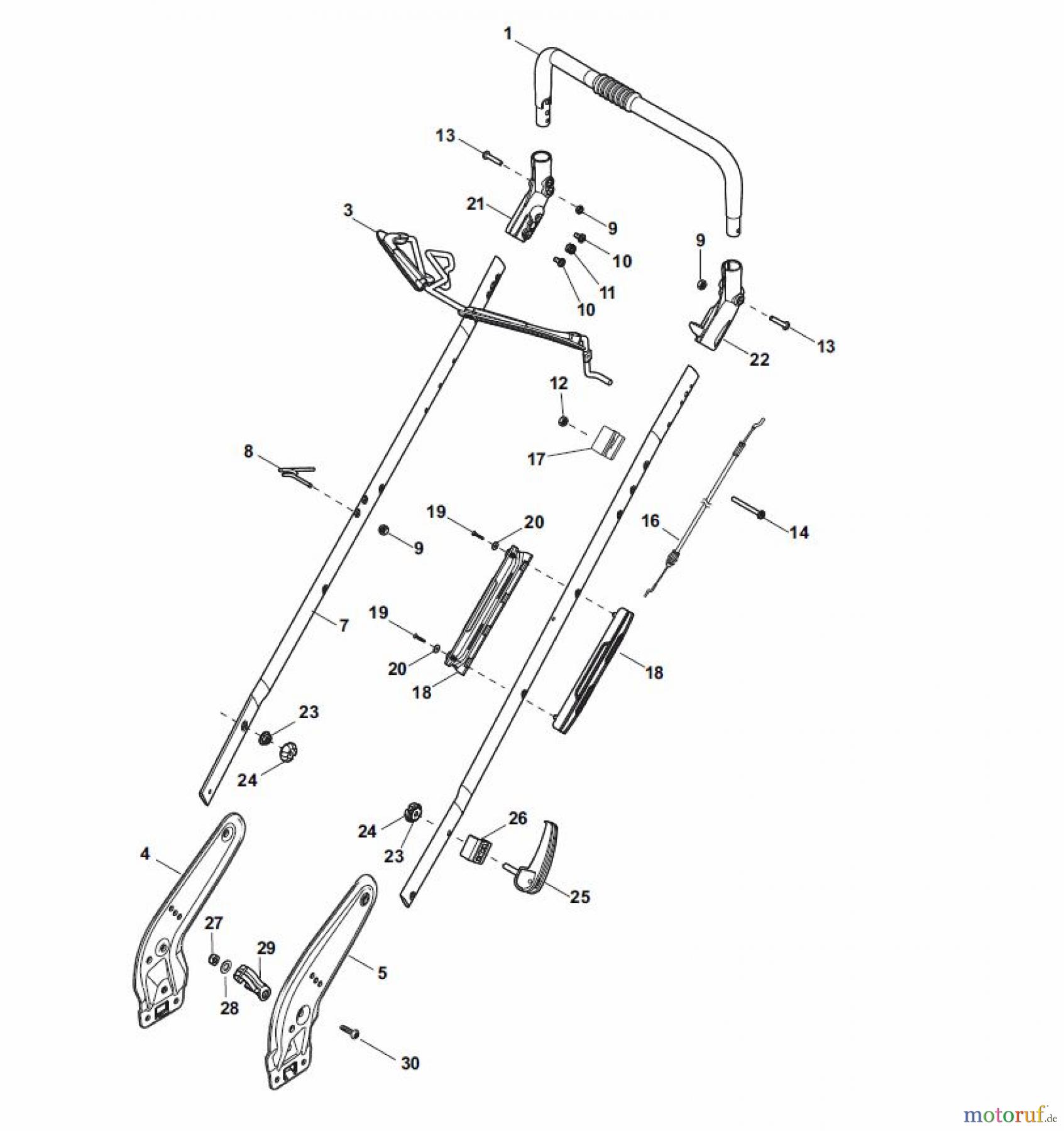  Global Garden Products GGP Rasenmäher Benzin Ohne Antrieb 2017 NT 534 - 534 Q Handle, Upper Part