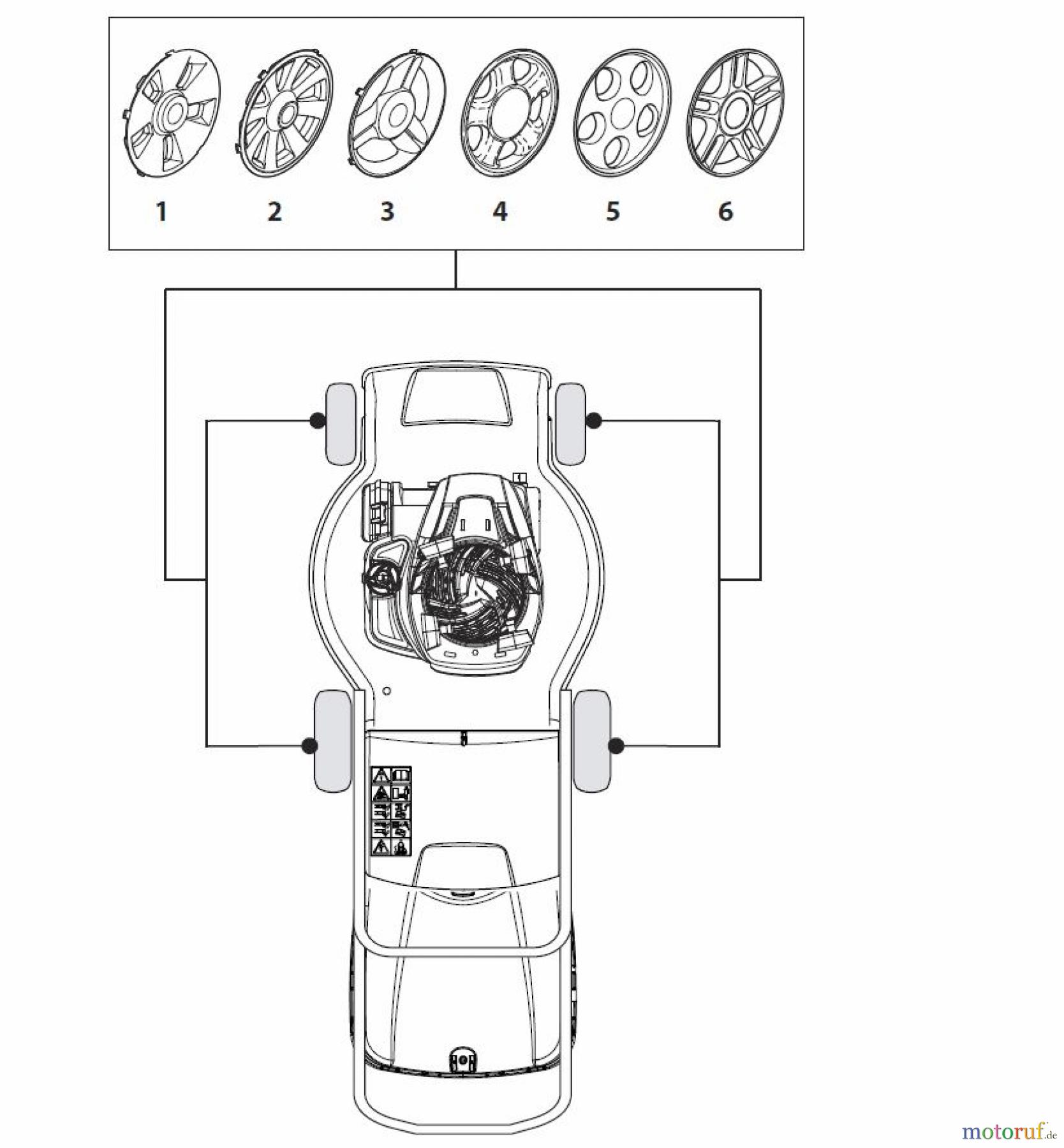  Global Garden Products GGP Rasenmäher Benzin Ohne Antrieb 2017 NT 534 - 534 Q Hub Caps