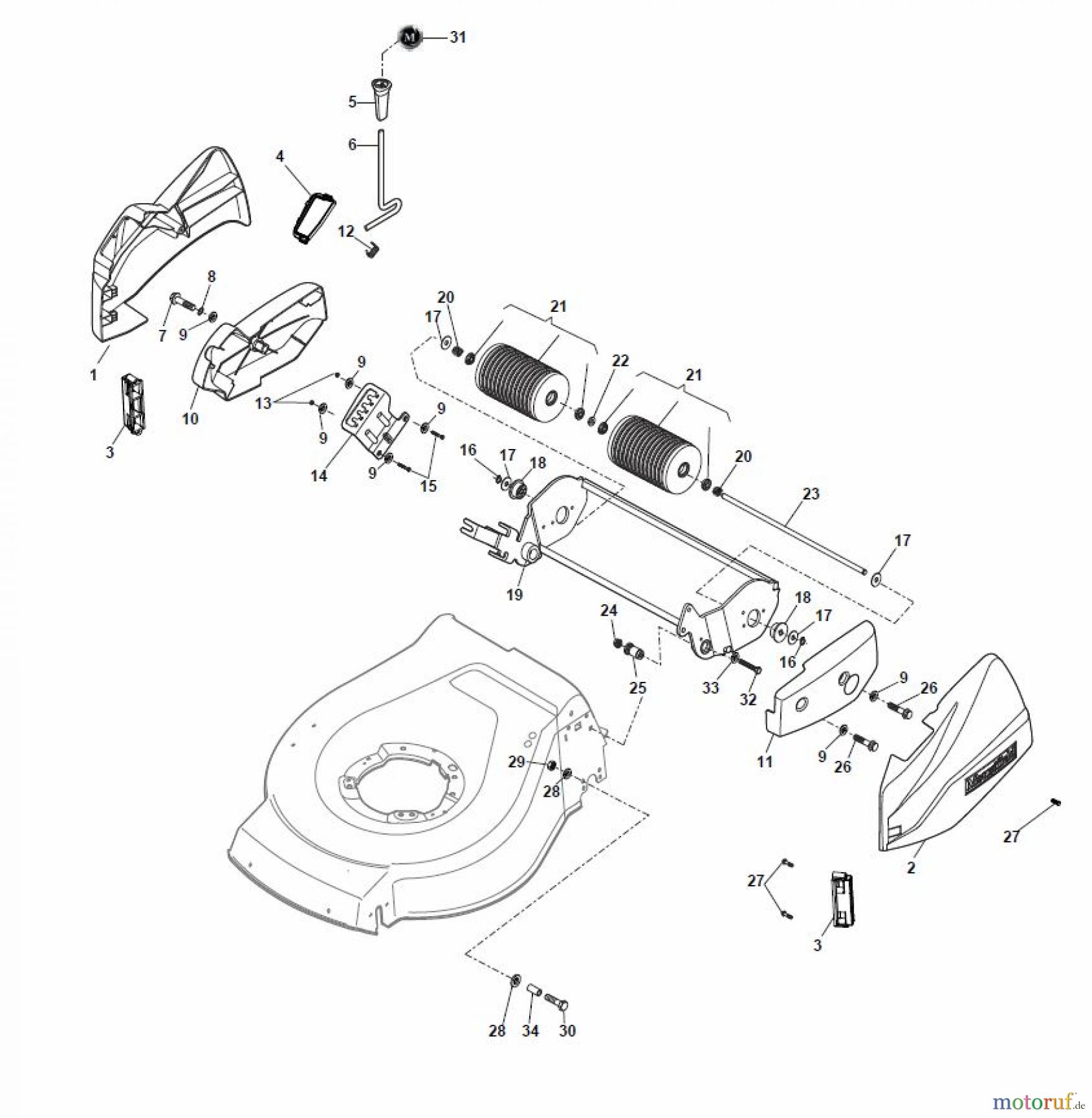  Global Garden Products GGP Rasenmäher Baujahr 2017 Benzin Ohne Antrieb 2017 NTL 434-R (Roller) Roller