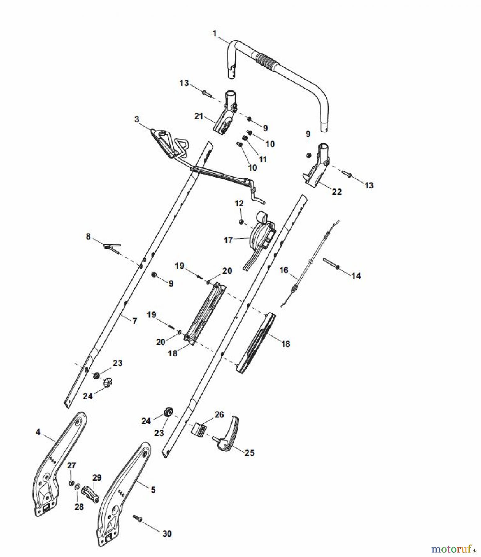  Global Garden Products GGP Rasenmäher Baujahr 2017 Benzin Ohne Antrieb 2017 NTL 484 - 484 Q Handle, Upper Part