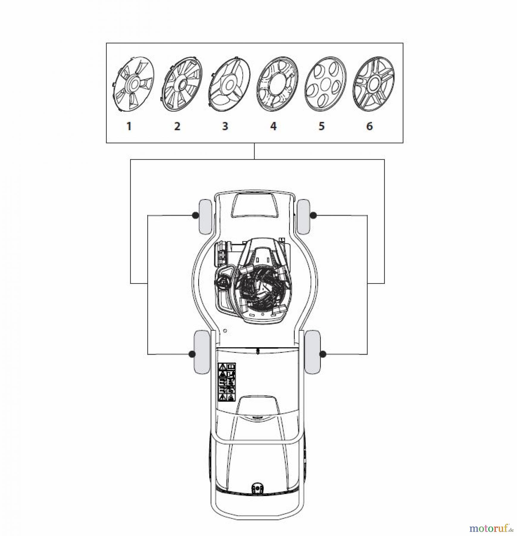  Global Garden Products GGP Rasenmäher Benzin Ohne Antrieb 2017 NTL 484 - 484 Q Hub Caps