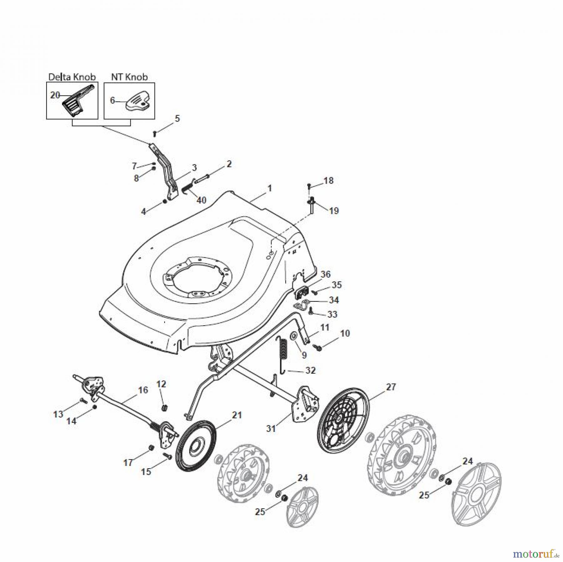  Global Garden Products GGP Rasenmäher Baujahr 2017 Benzin Ohne Antrieb 2017 NTL 484 W - 484 WQ Deck And Height Adjusting