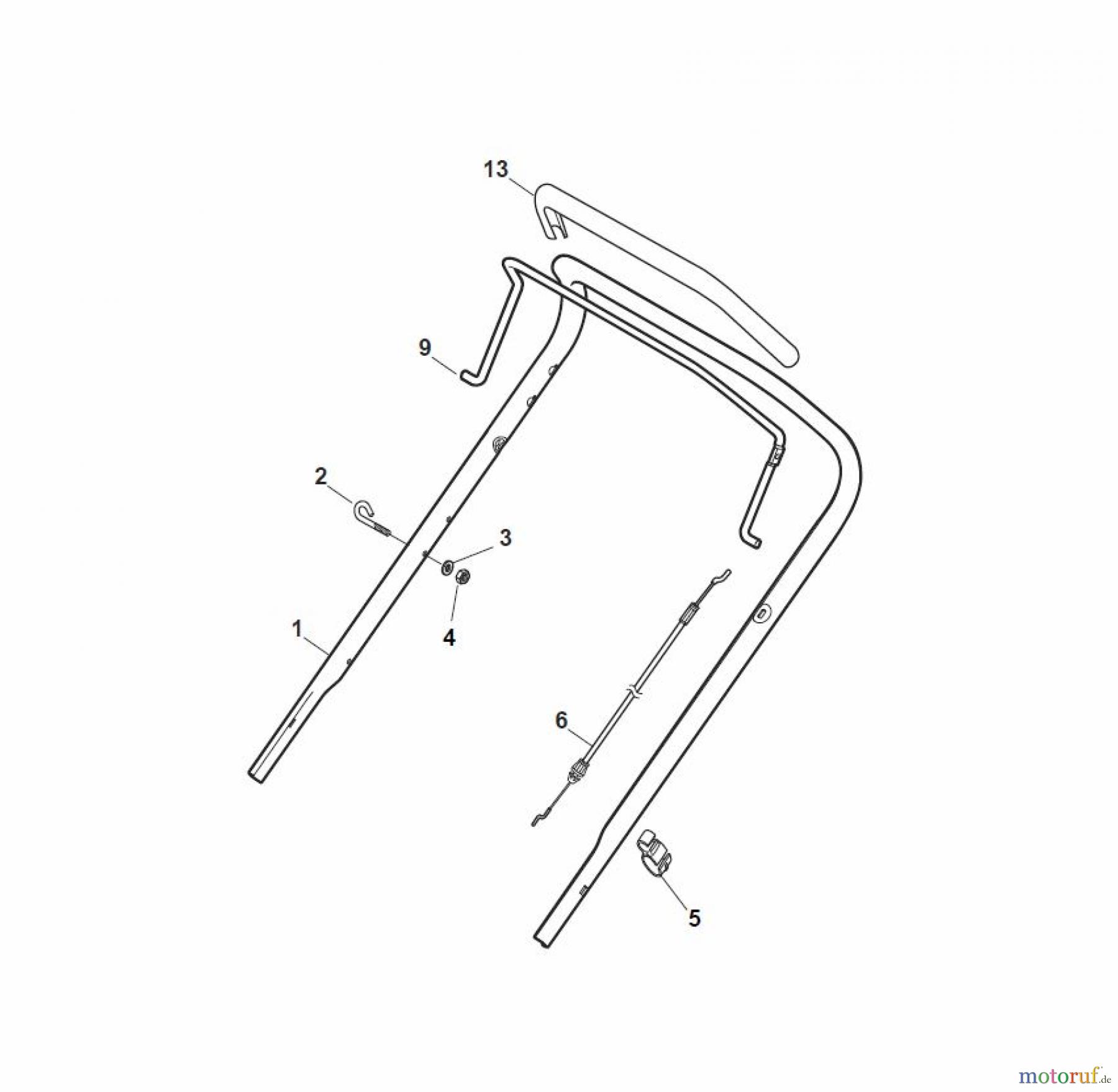  Global Garden Products GGP Rasenmäher Benzin Ohne Antrieb 2017 NTL 484 W - 484 WQ Handle, Upper Part - ECO