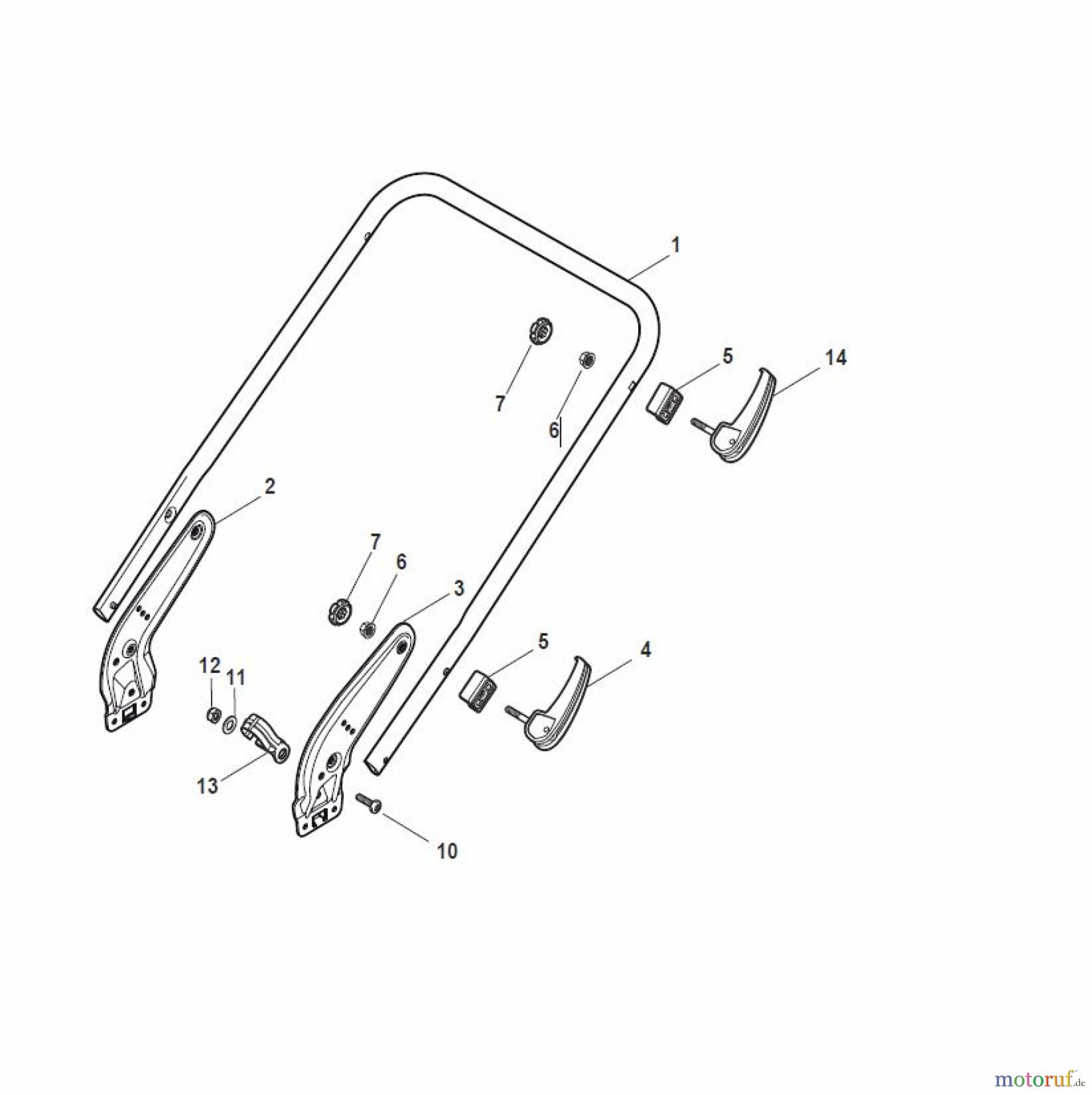  Global Garden Products GGP Rasenmäher Benzin Ohne Antrieb 2017 NTL 534 - 534 Q Handle, Lower Part - LUX