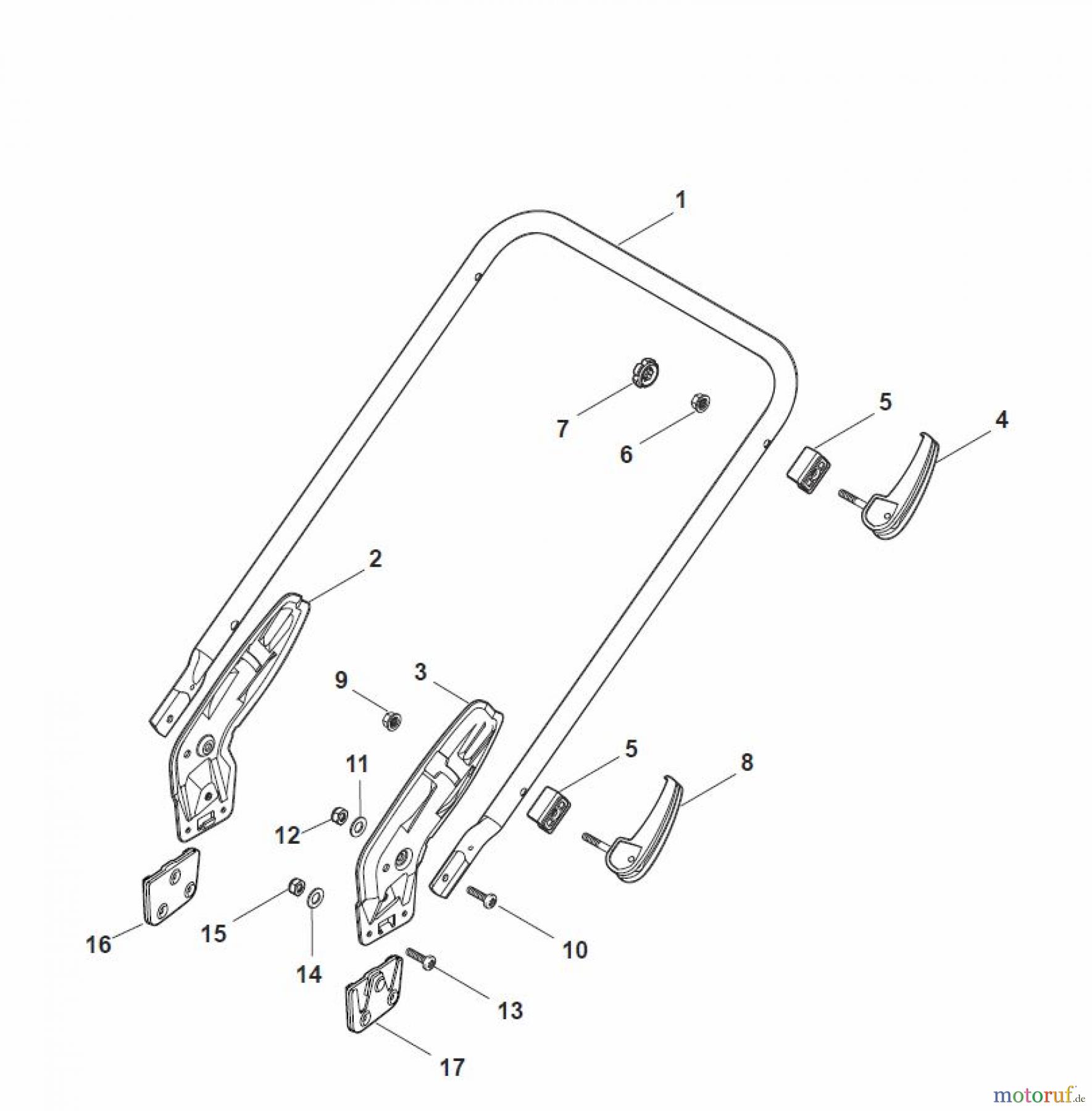  Global Garden Products GGP Rasenmäher Baujahr 2017 Elektro mit Antrieb 2017 NTL 480 W TR - TRQ Handle, Lower Part