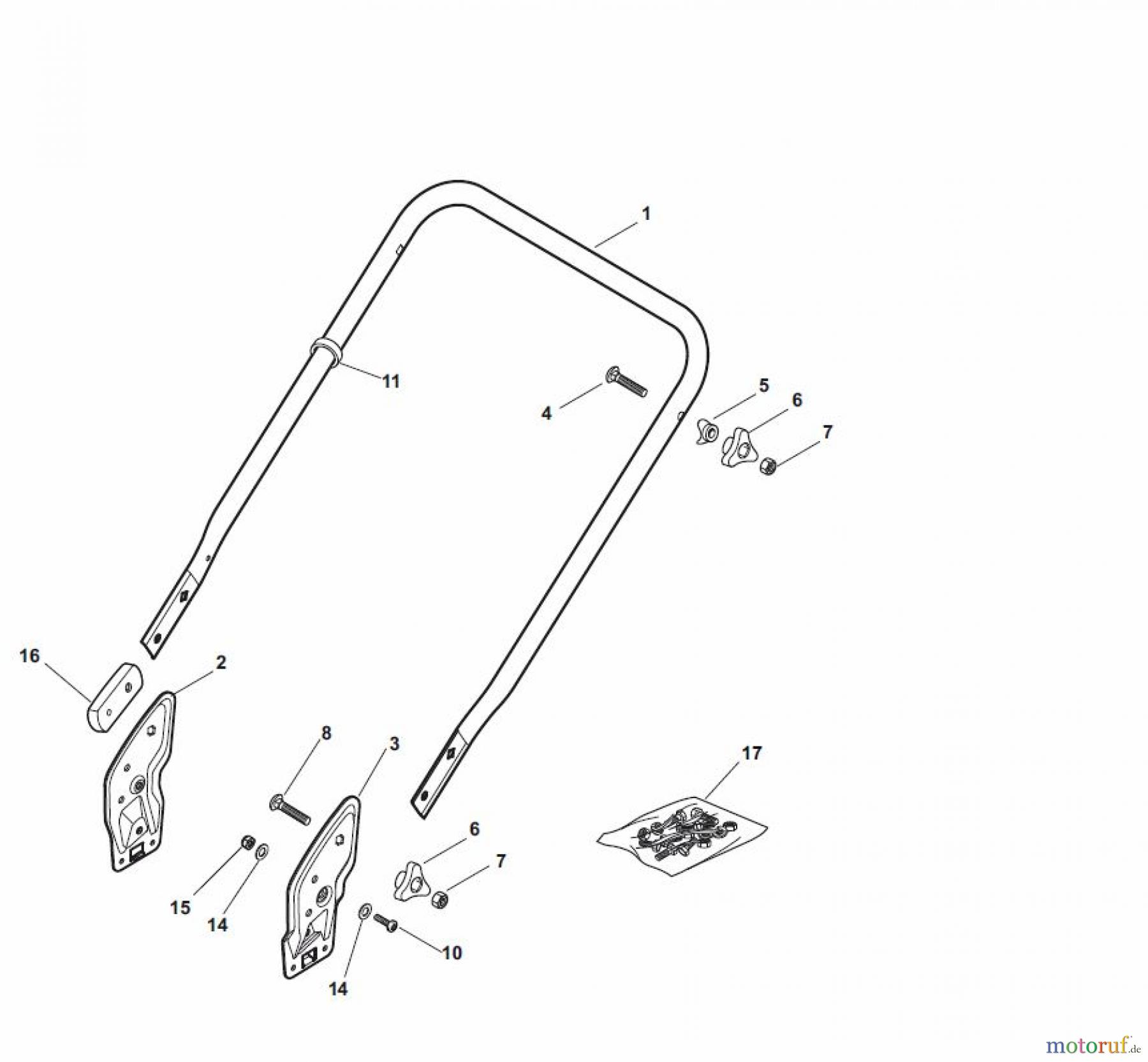  Global Garden Products GGP Rasenmäher Baujahr 2017 Elektro mit Antrieb 2017 NTL 480 W TR - TRQ Handle, Lower Part