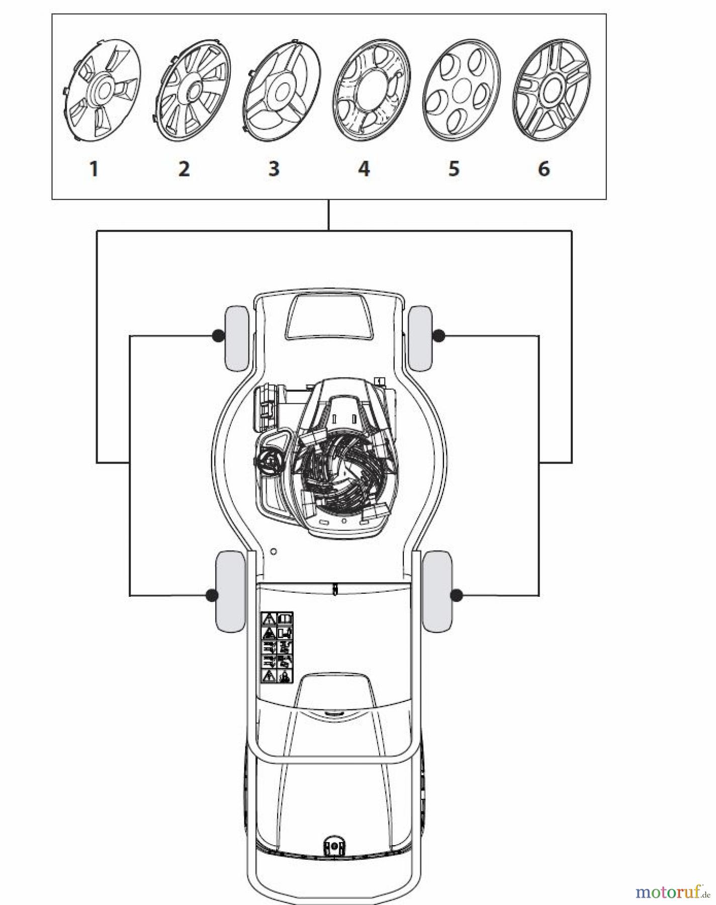  Global Garden Products GGP Rasenmäher Baujahr 2017 Elektro Ohne Antrieb 2017 NT 480 - 480 Q Hub Caps