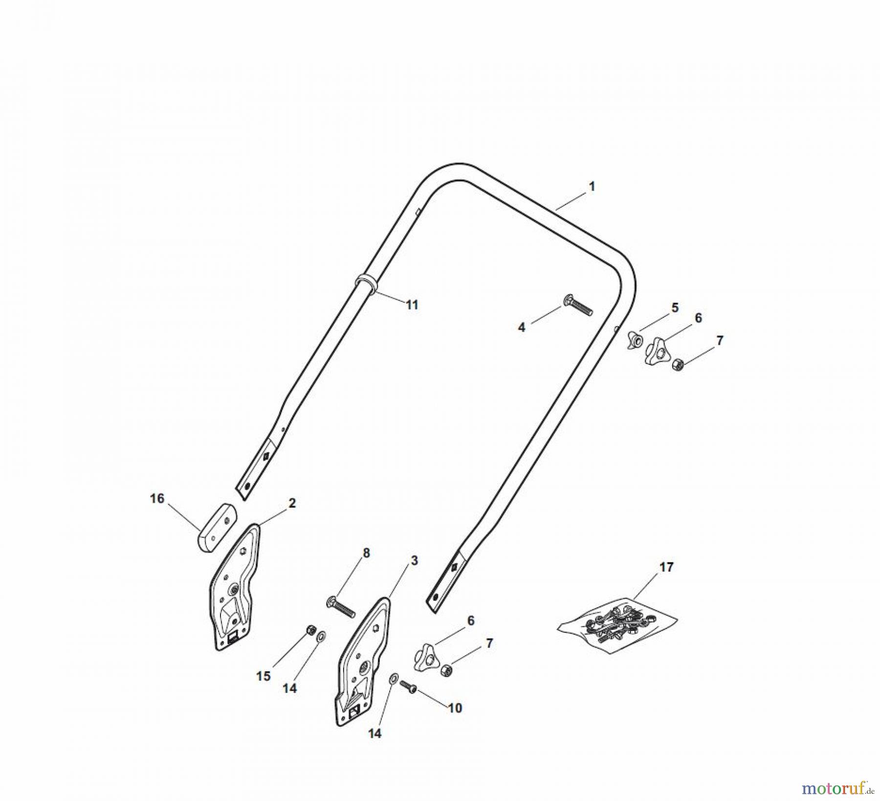  Global Garden Products GGP Rasenmäher Baujahr 2017 Elektro Ohne Antrieb 2017 NTL 480 - 480 Q Handle, Lower Part