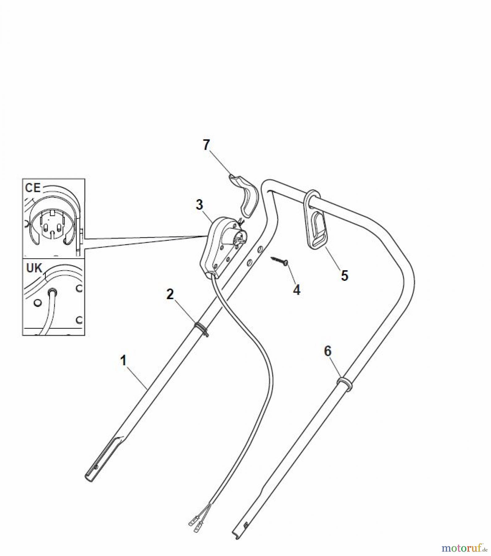  Global Garden Products GGP Rasenmäher Elektro Ohne Antrieb 2017 NTL 480 - 480 Q Handle, Upper Part