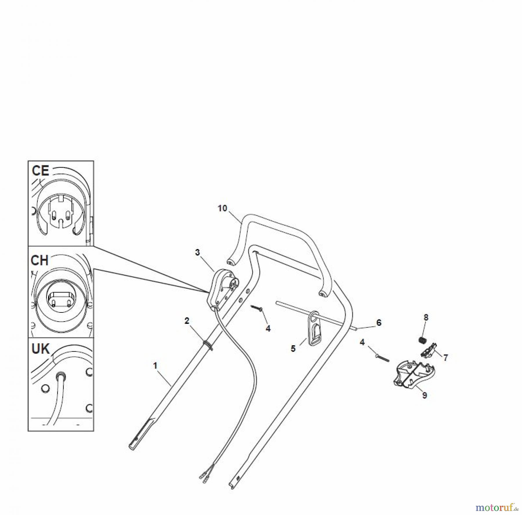  Global Garden Products GGP Rasenmäher Elektro Ohne Antrieb 2017 NTL 480 - 480 Q Handle, Upper Part