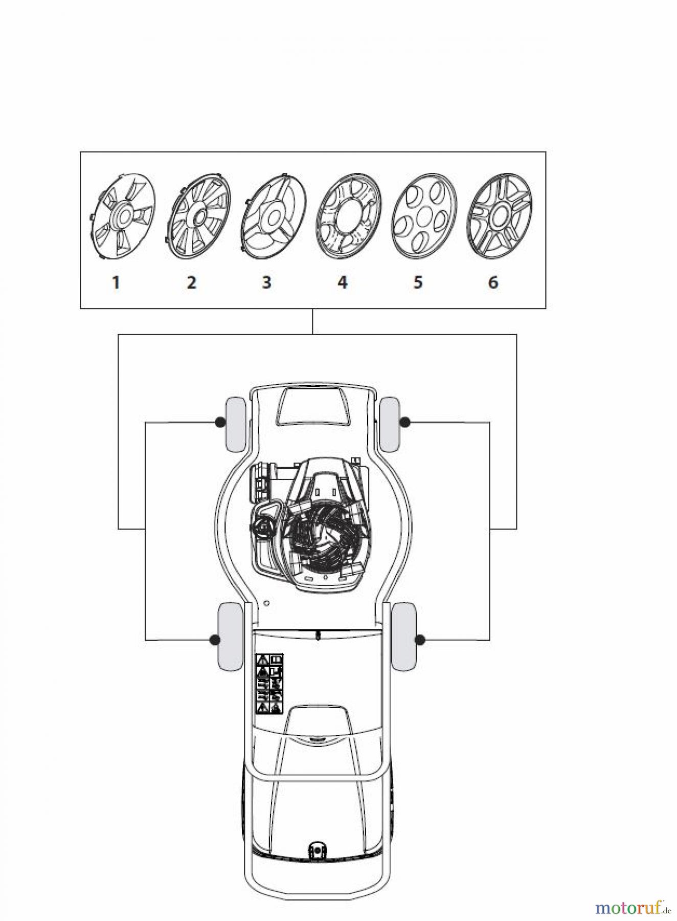  Global Garden Products GGP Rasenmäher Elektro Ohne Antrieb 2017 NTL 480 - 480 Q Hub Caps