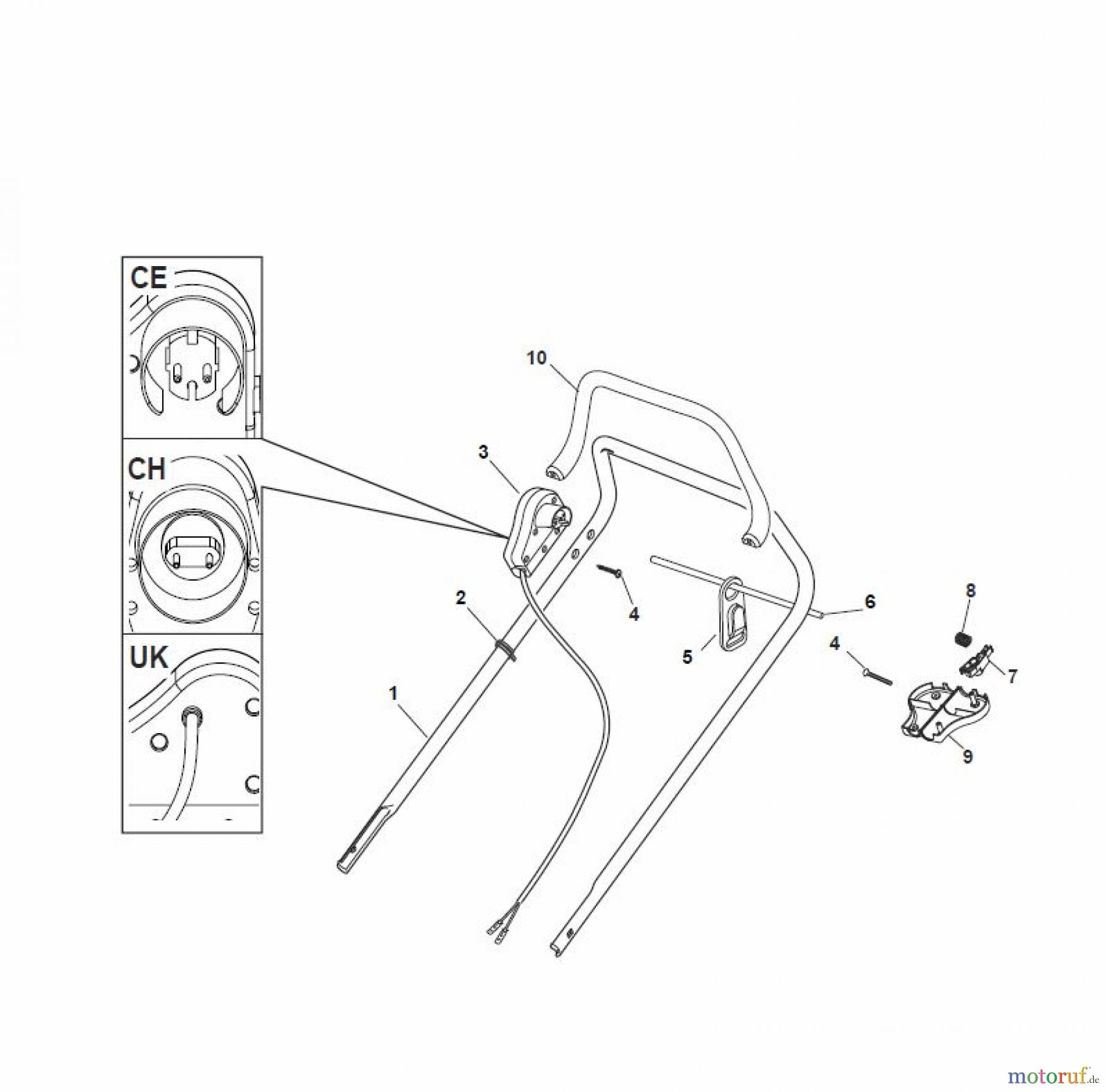  Global Garden Products GGP Rasenmäher Baujahr 2017 Elektro Ohne Antrieb 2017 MCS 500 Handle, Upper Part