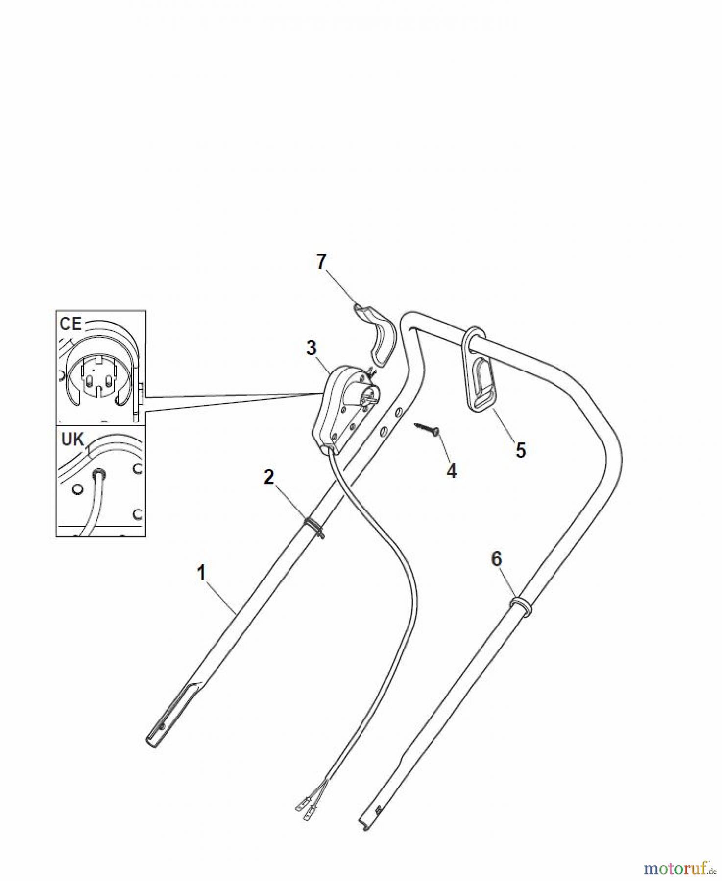  Global Garden Products GGP Rasenmäher Baujahr 2017 Elektro Ohne Antrieb 2017 ESL 460 Handle, Upper Part