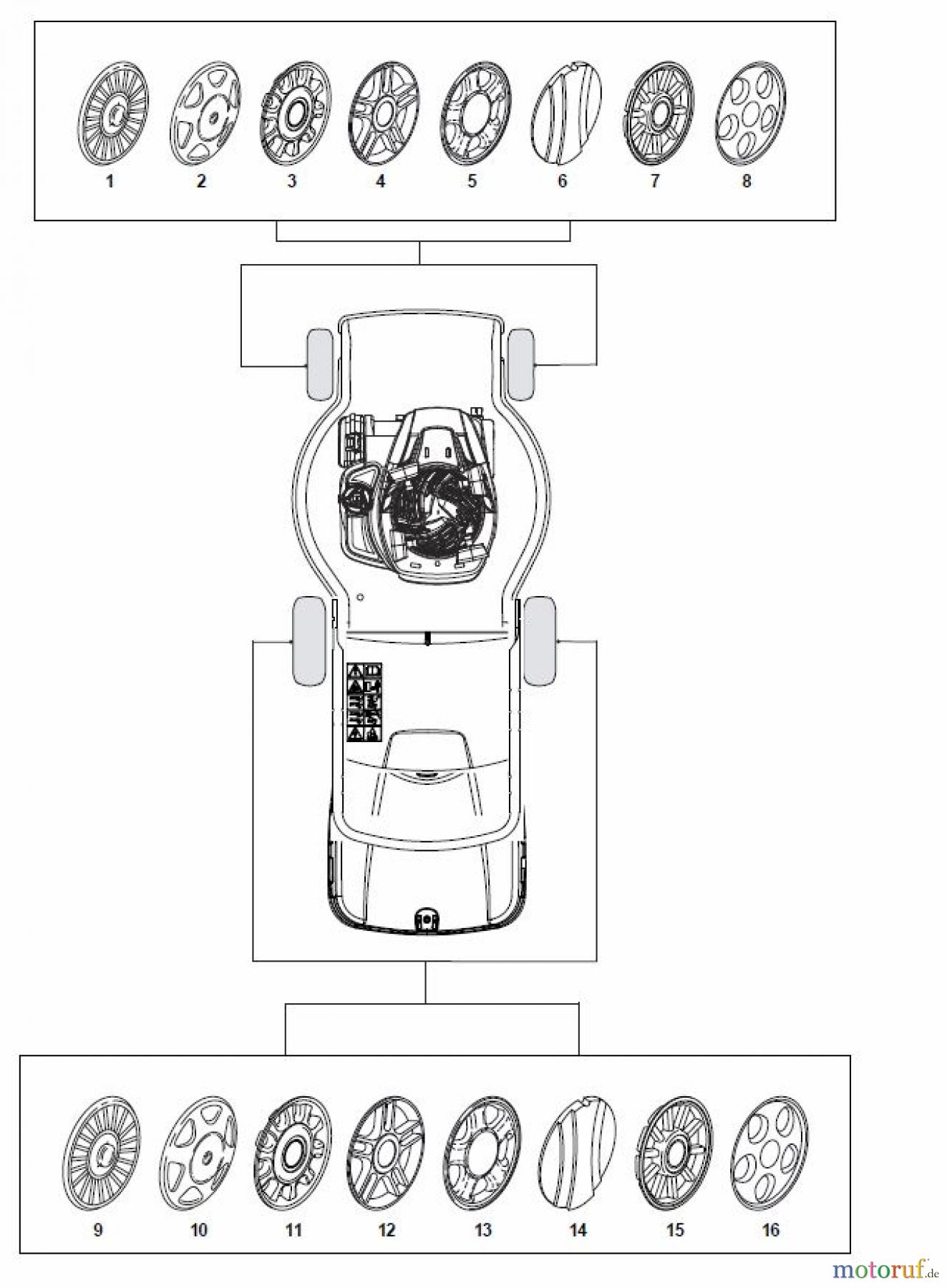  Global Garden Products GGP Rasenmäher Baujahr 2017 Elektro Ohne Antrieb 2017 ESL 460 Hub Cap