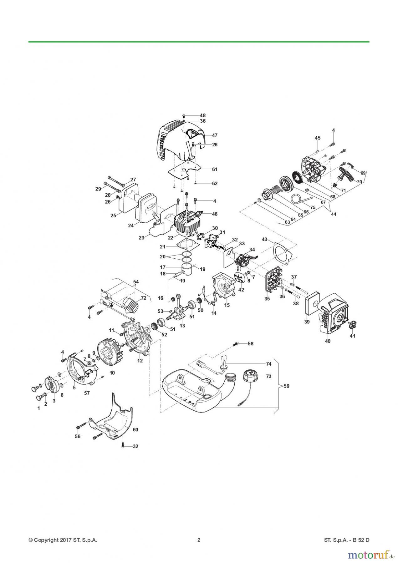  Global Garden Products GGP Motorsensen und Trimmer Benzin 2017 B 52 D Engine