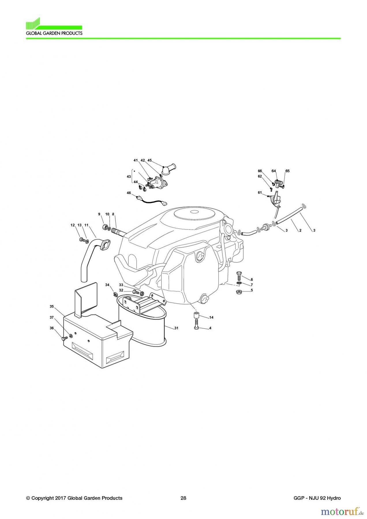  Global Garden Products GGP Aufsitzmäher Sammler Collecting 92cm 2017 NJU 92 Hydro Engine - Kohler