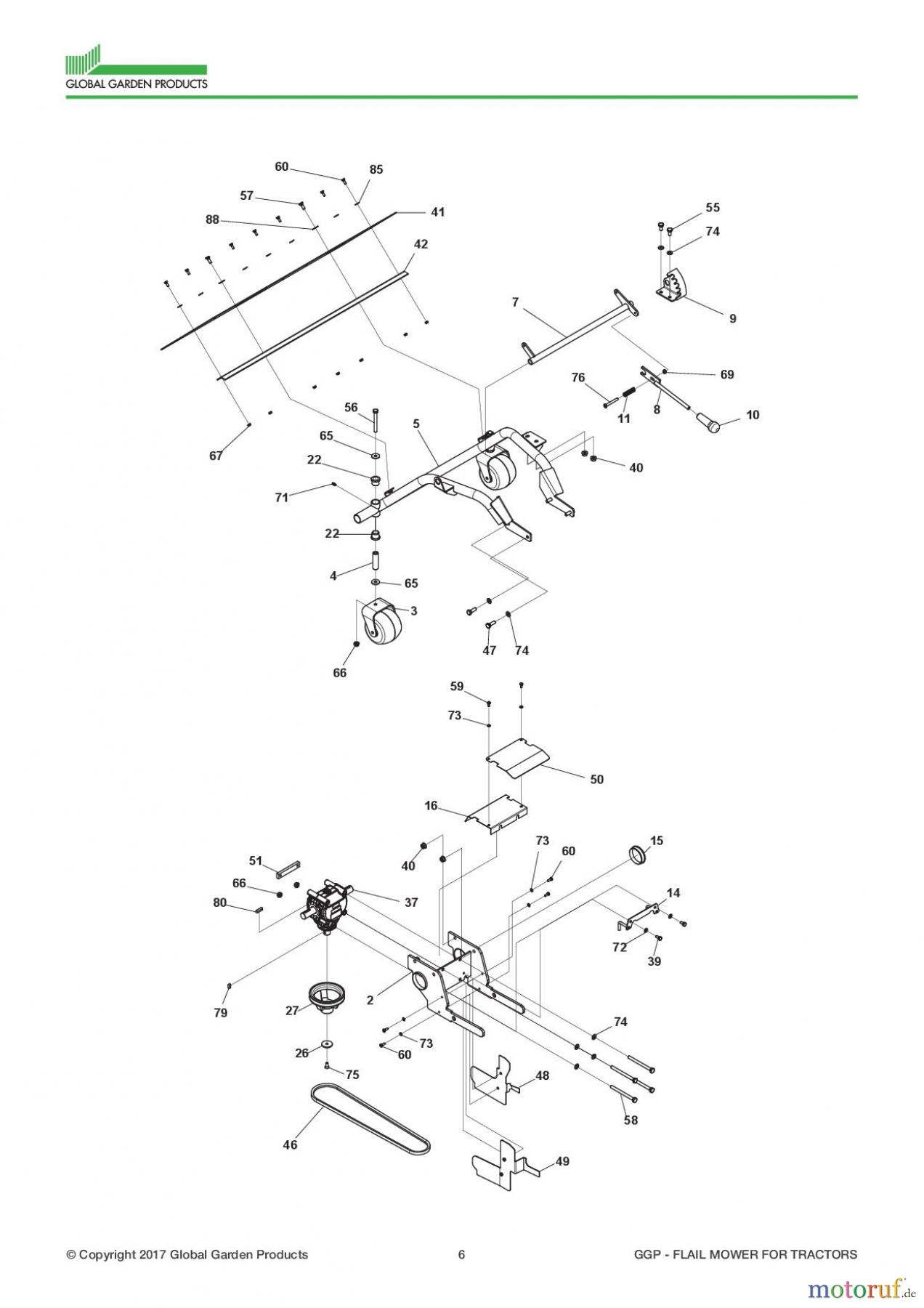 Global Garden Products GGP Zubehör für Rasentraktoren 2017 FLAIL MOWER FOR TRACTORS Flail Mower
