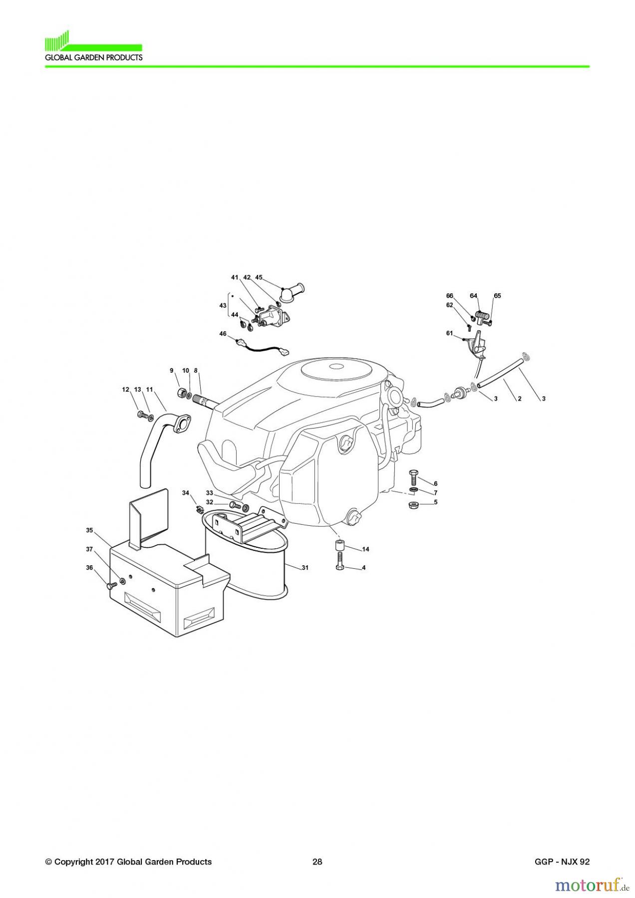  Global Garden Products GGP Aufsitzmäher Sammler Collecting 92cm 2017 NJX 92 Engine - Kohler