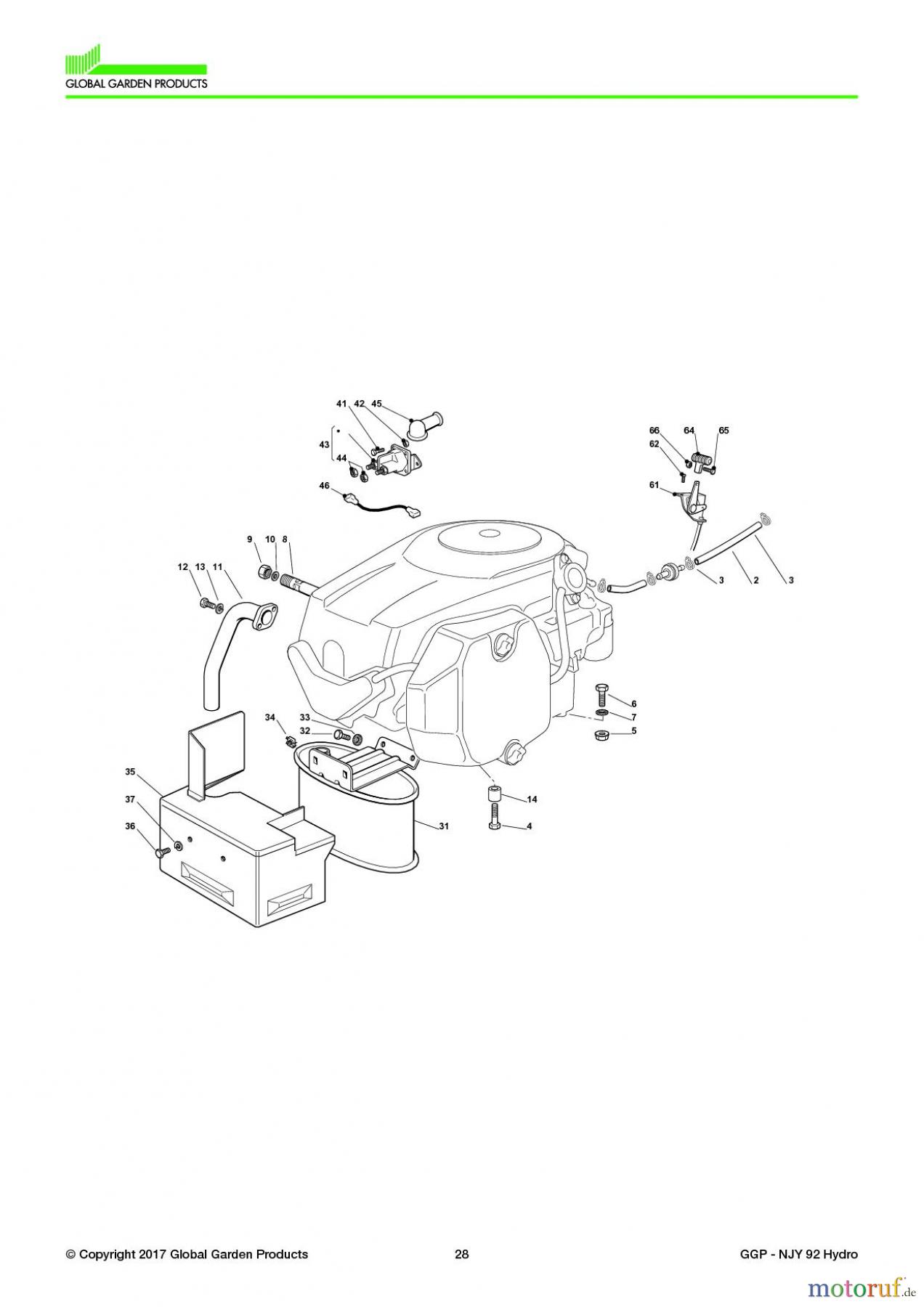  Global Garden Products GGP Aufsitzmäher Sammler Collecting 92cm 2017 NJY 92 Hydro Engine - Kohler