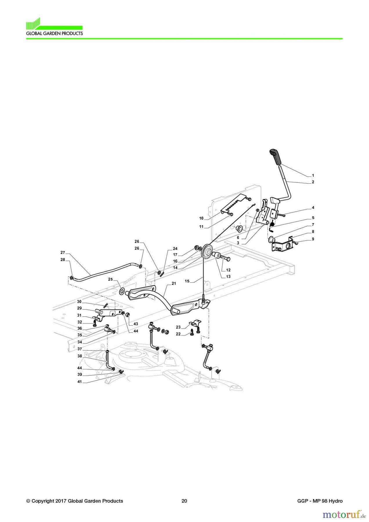  Global Garden Products GGP Aufsitzmäher Sammler Collecting 98cm 2017 MP 98 Hydro Cutting Plate Lifting