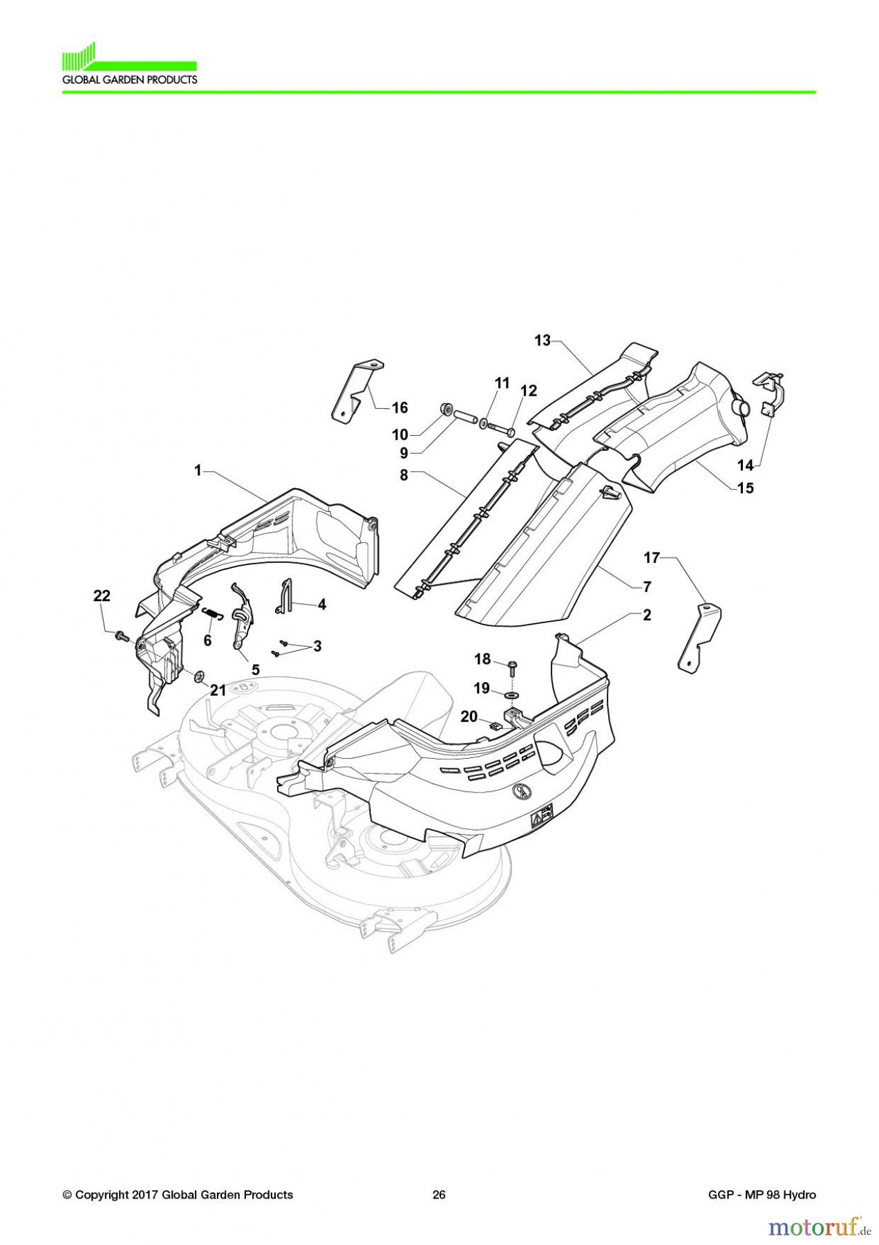  Global Garden Products GGP Aufsitzmäher Sammler Collecting 98cm 2017 MP 98 Hydro Guards
