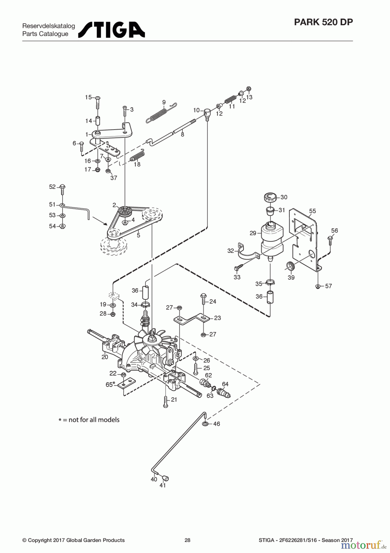  Stiga Frontmäher Grundgerät Park Consumer High 2017 Park 520 DP 2F6226281/S16 - Season 2017 Transmission