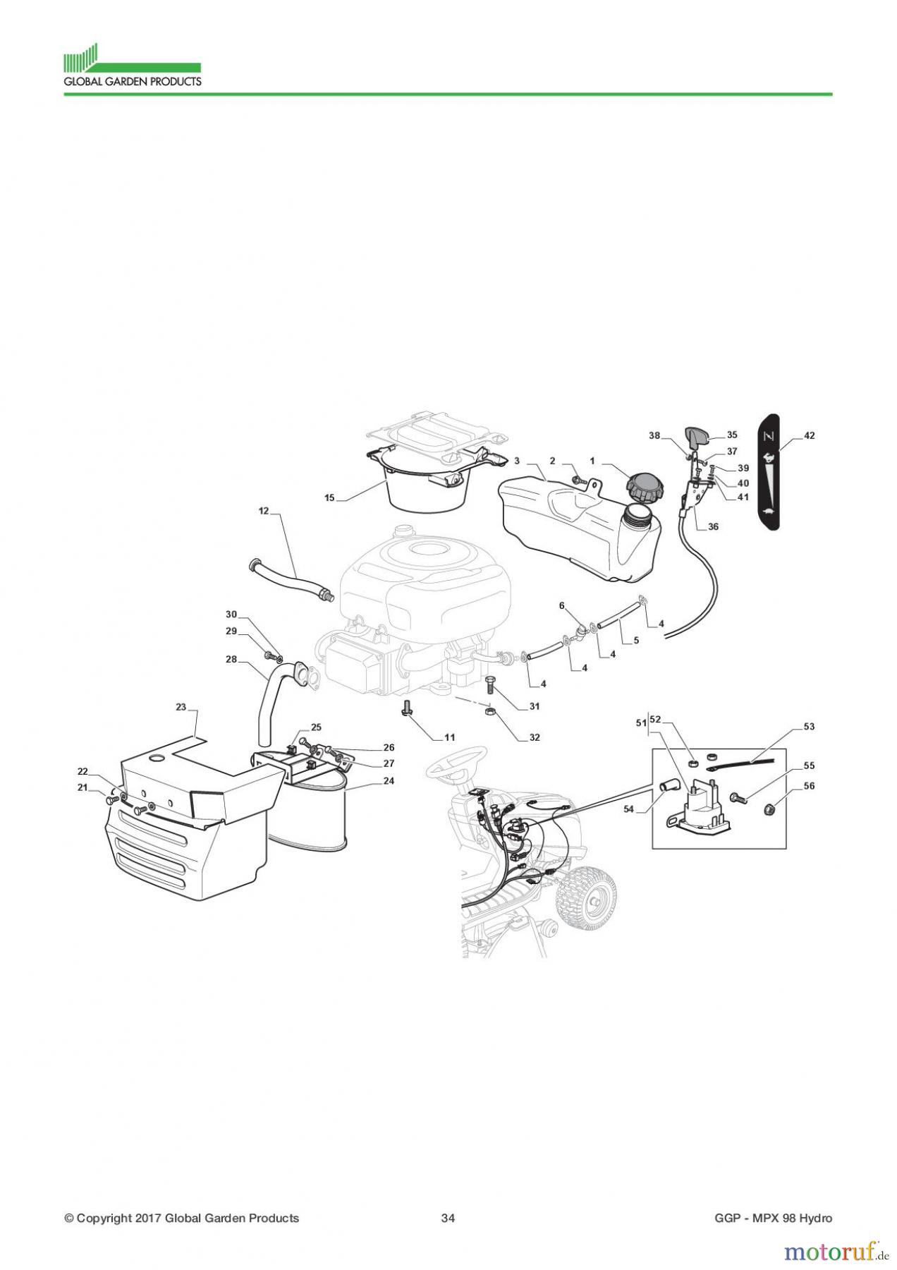  Global Garden Products GGP Aufsitzmäher Sammler Collecting 98cm 2017 MPX 98 Hydro Engine - B&S 13,5 Hp