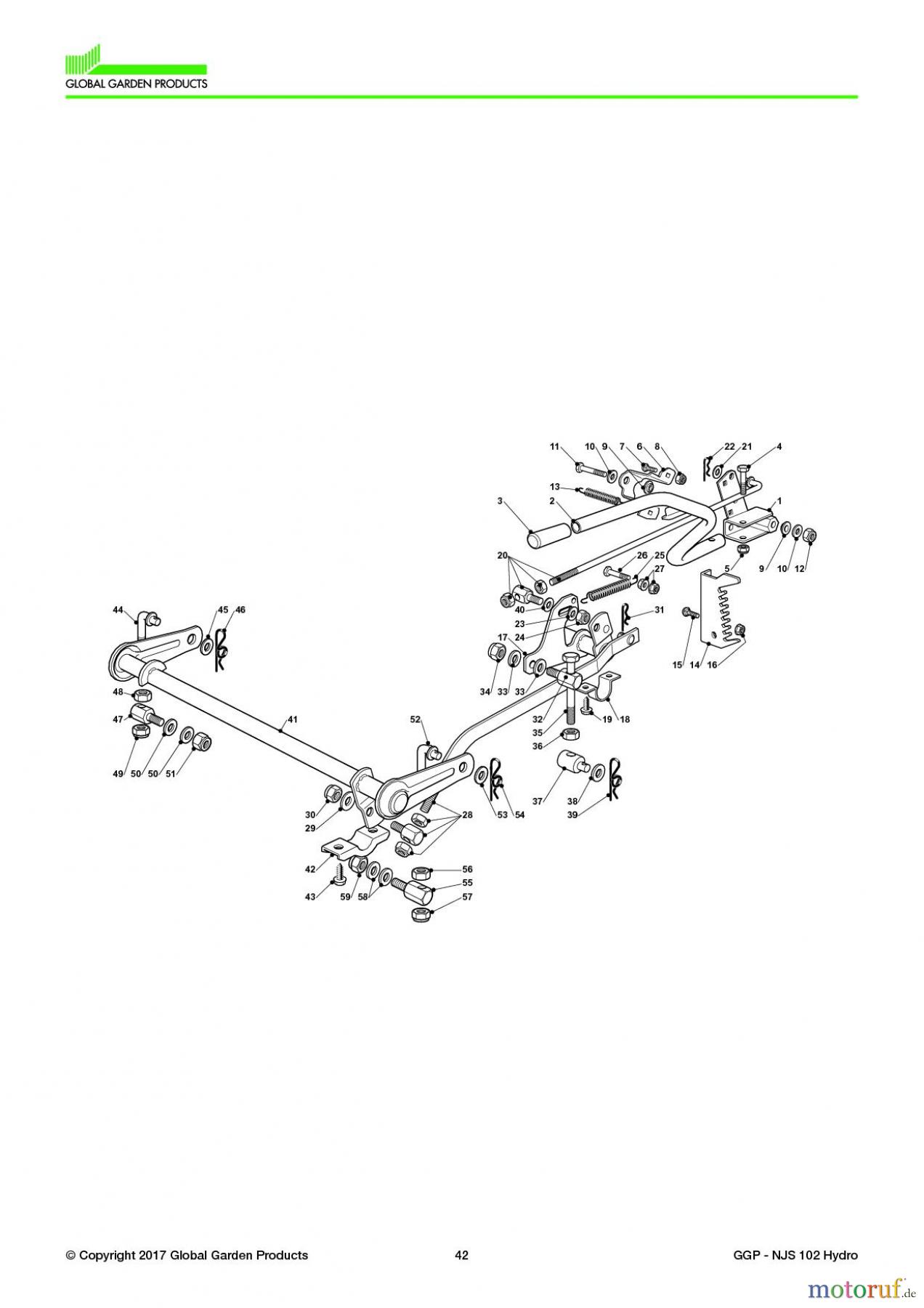  Global Garden Products GGP Aufsitzmäher Sammler Collecting 102-122cm 2017 NJS 102 Hydro Cutting Plate Lifting