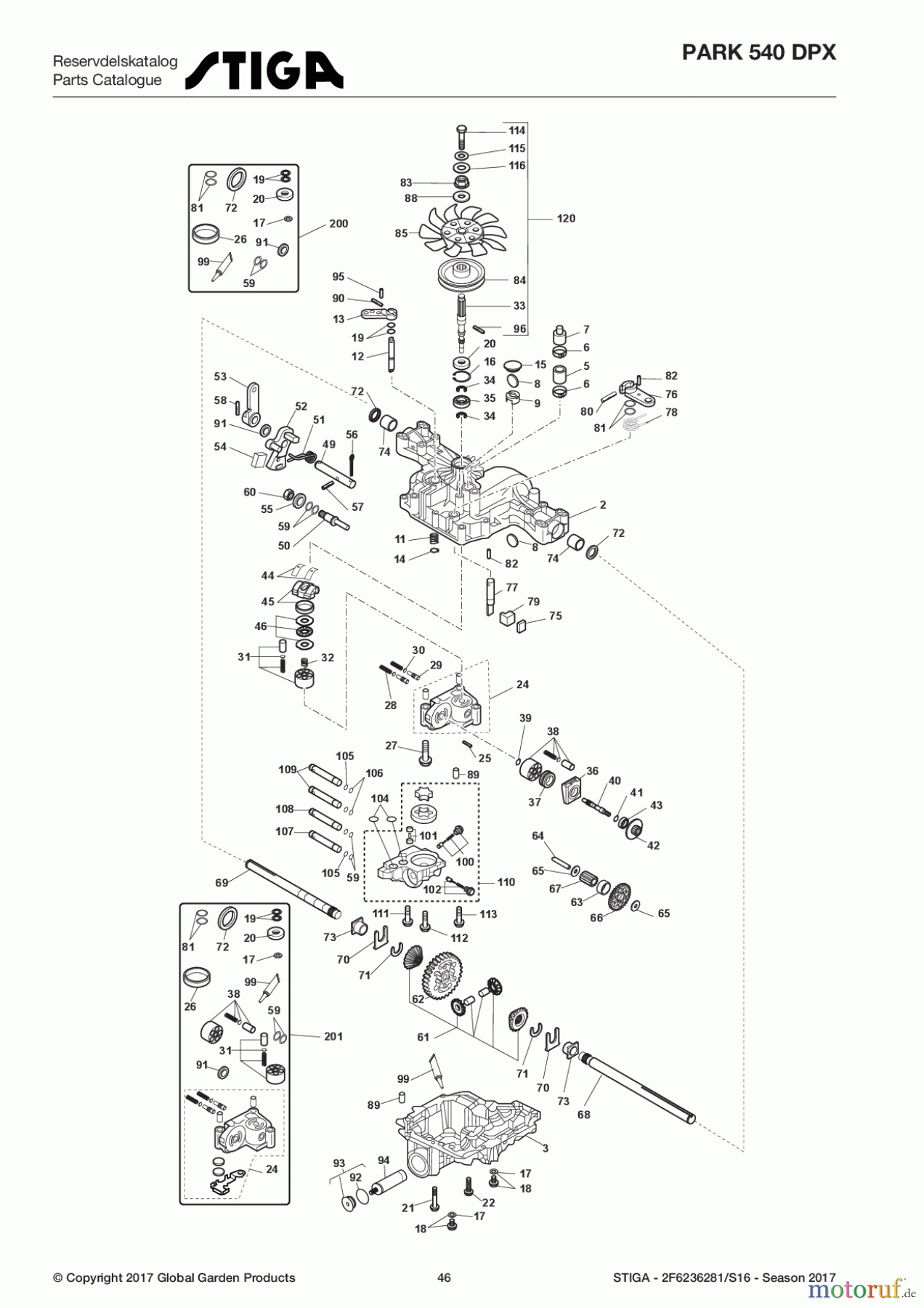  Stiga Frontmäher Baujahr 2017 Park Consumer High 2017 Park 540 DPX 2F6236281/S16 - Season 2017 Transmission