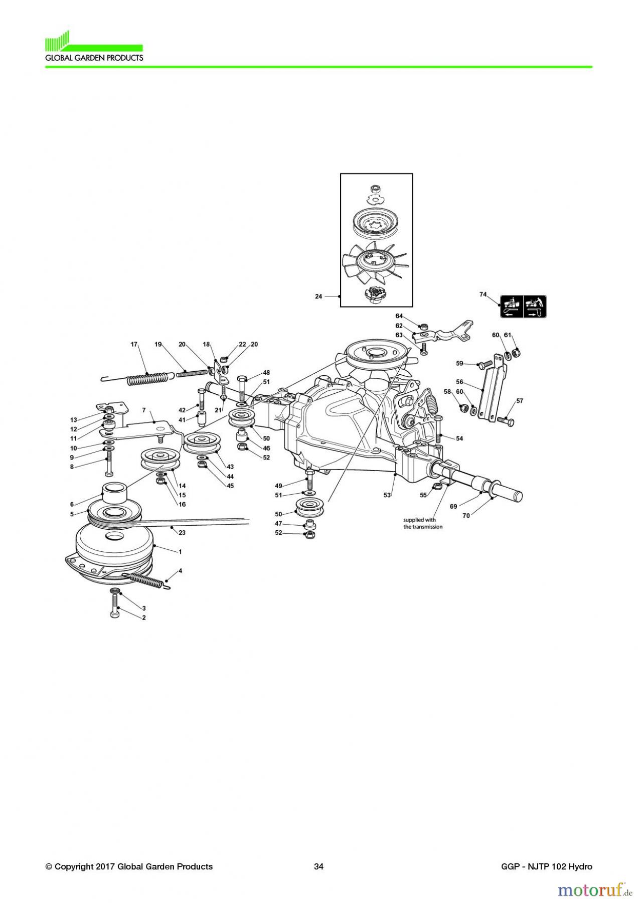  Global Garden Products GGP Aufsitzmäher Sammler Collecting 102-122cm 2017 NJTP 102 Hydro Transmission - Hydrogear