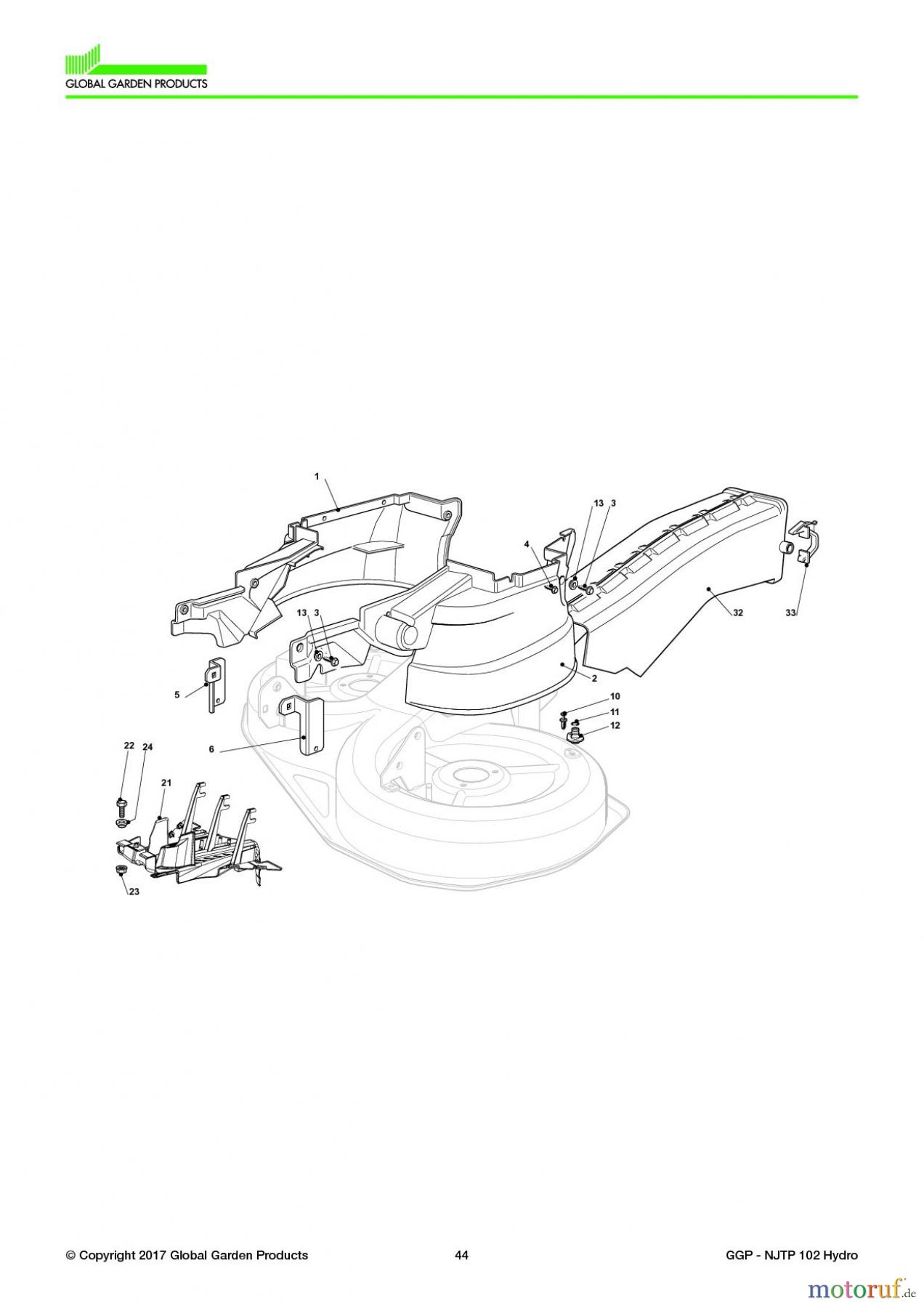  Global Garden Products GGP Aufsitzmäher Sammler Collecting 102-122cm 2017 NJTP 102 Hydro Guards And Conveyor