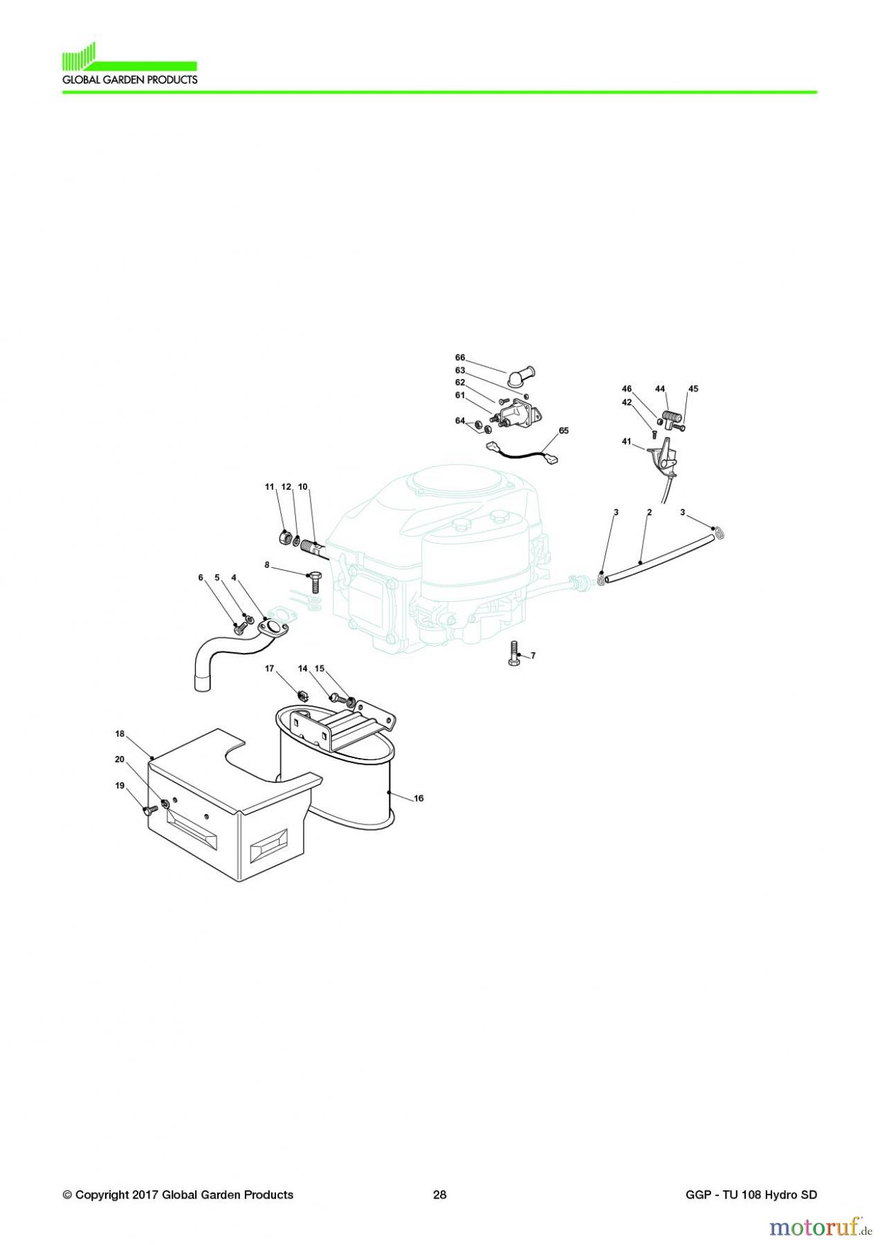  Global Garden Products GGP Aufsitzmäher Seitenauswurf 108-118cm 2017 TU 108 Hydro SD Engine - GGP