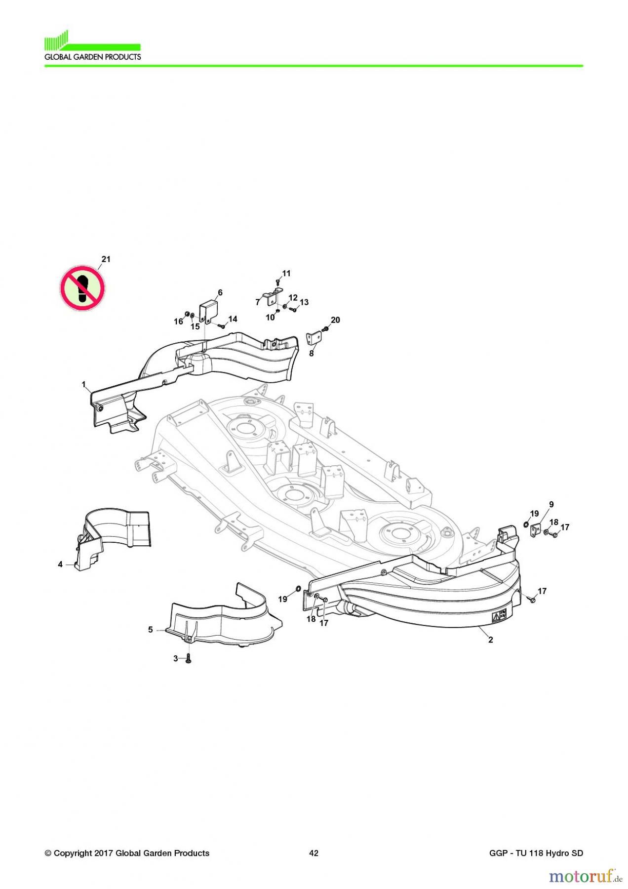  Global Garden Products GGP Aufsitzmäher Seitenauswurf 108-118cm 2017 TU 118 Hydro SD Guards