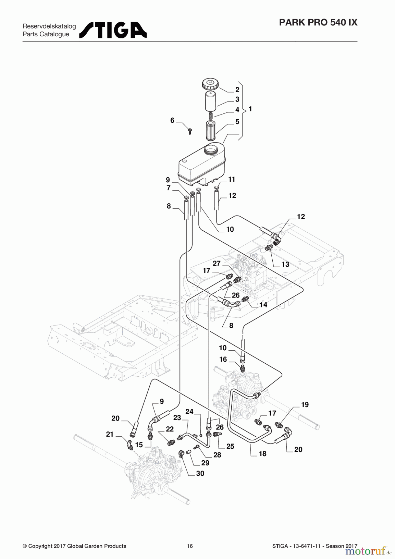 Stiga Frontmäher Baujahr 2017 Park Pro 2017 Park Pro 540 IX 13-6471-11 - Season 2017 Transmission (Hydraulic Parts)