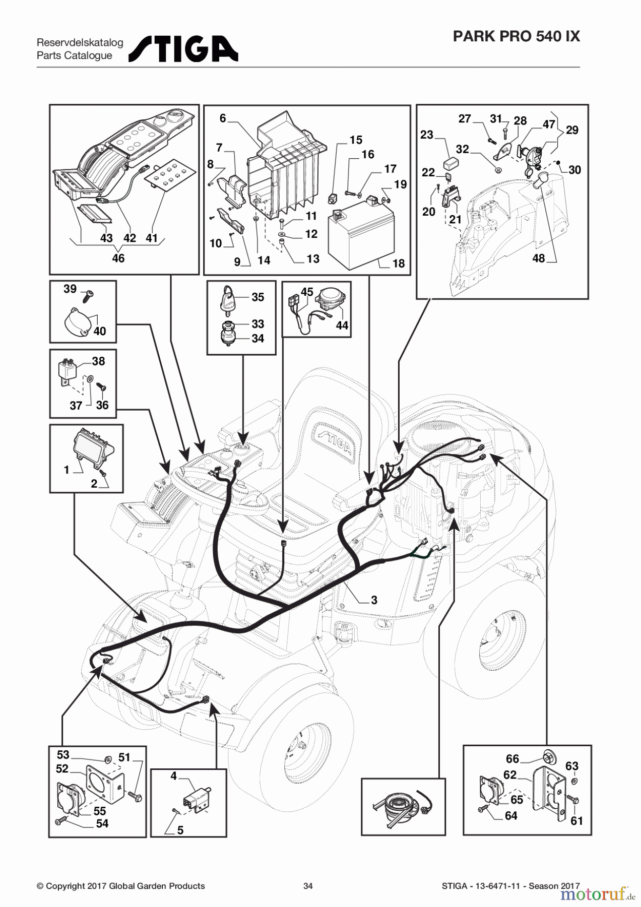  Stiga Frontmäher Grundgerät Park Pro 2017 Park Pro 540 IX 13-6471-11 - Season 2017 Electric equipment