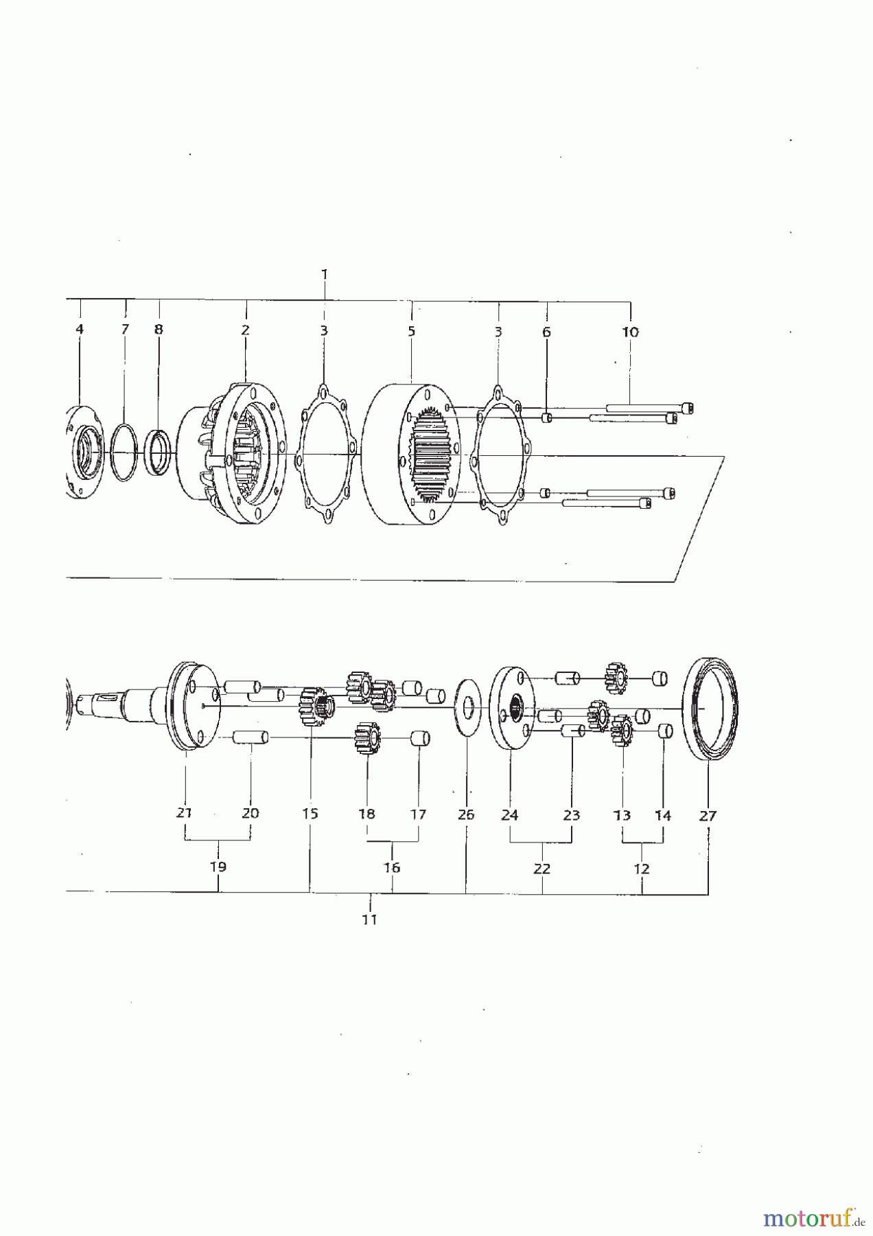  Stiga Frontmäher Grundgerät Titan 2017 TITAN 540 D 13-7454-11 KANZAKI WHEEL ENGINE KWM 13S-186H AXLE ASSY