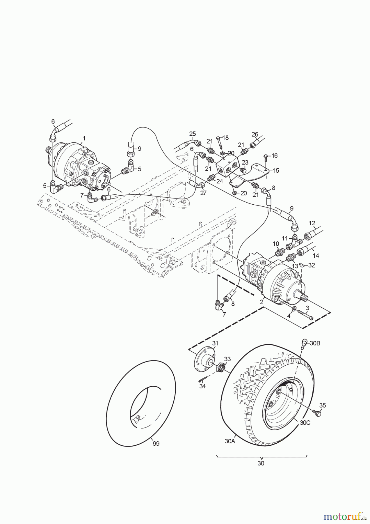  Stiga Frontmäher Grundgerät Titan 2017 TITAN 740 D 13-7460-11 WHEEL ENGINES-FRONT