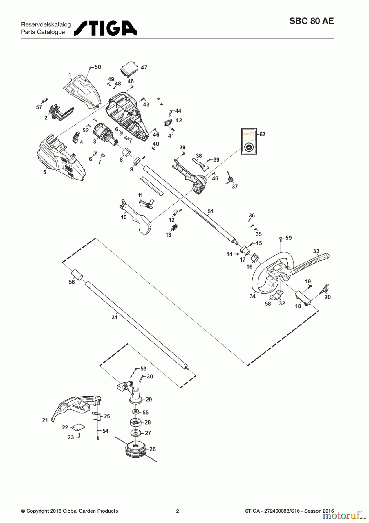  Stiga Motorsensen, Trimmer Baujahr 2017 Akku Baujahr 2017 SBC 80 AE 272400088/S16 - Season 2017 Brushcutter Battery