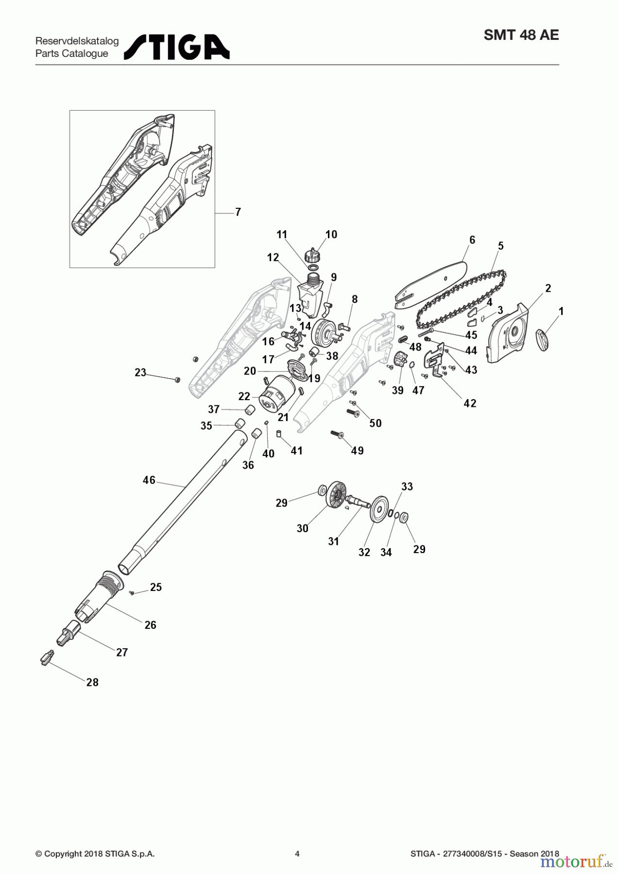  Stiga Motorsensen, Trimmer Baujahr 2017 Akku Baujahr 2017 SMT 48 AE 277340008/S15 - Season 2017 Pole Pruner