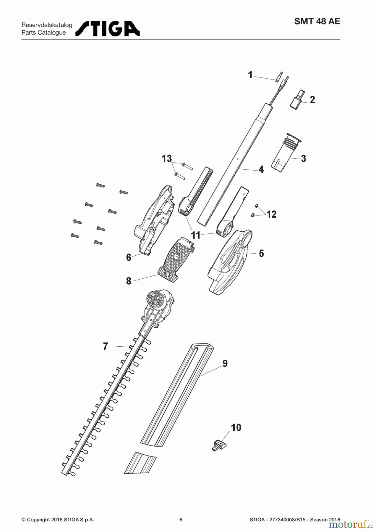  Stiga Motorsensen, Trimmer Akku Baujahr 2017 SMT 48 AE 277340008/S15 - Season 2017 Hedge Trimmer