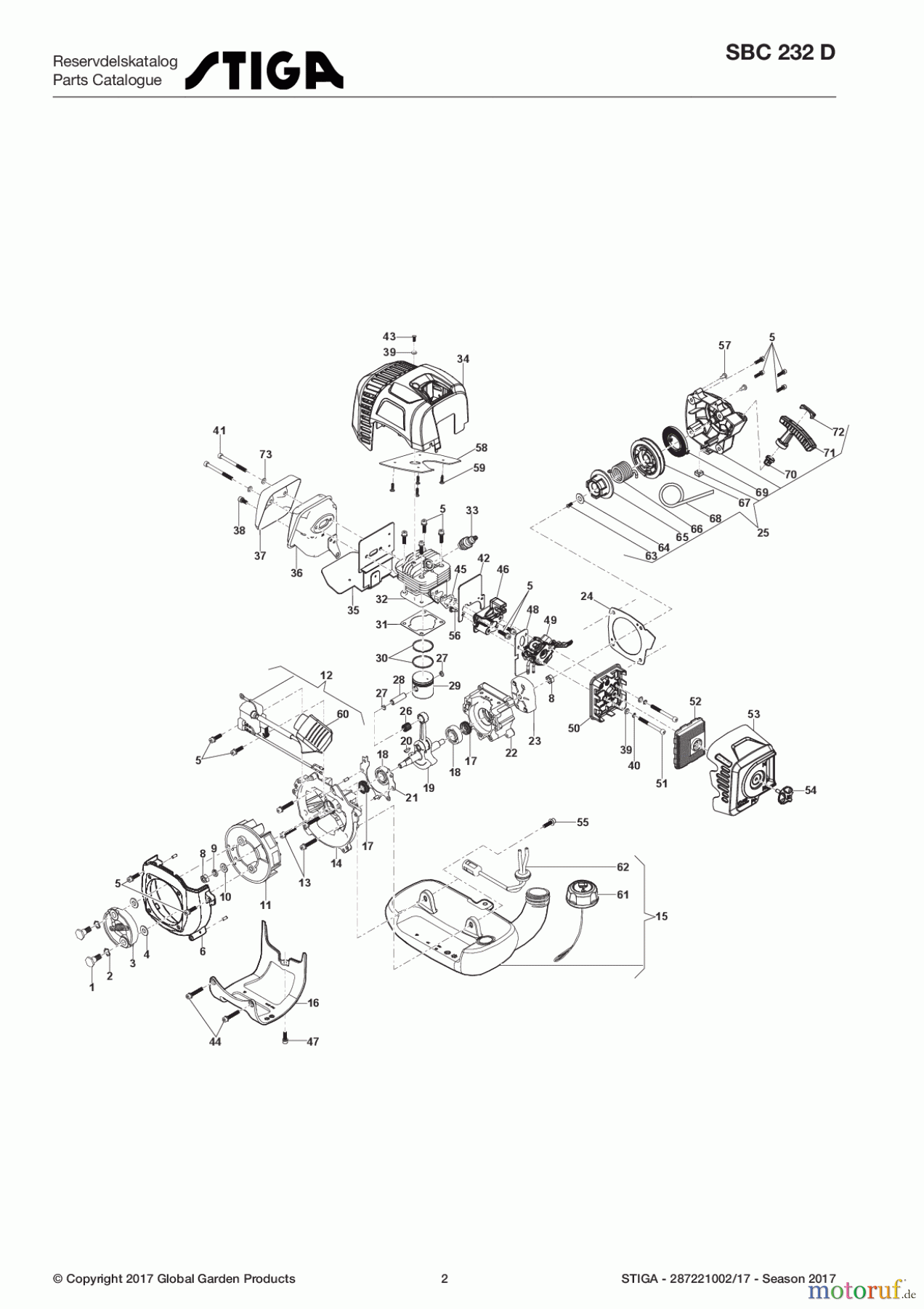  Stiga Motorsensen, Trimmer Benzin 2017 SBC 232 D 287221002/17 - Season 2017 Engine