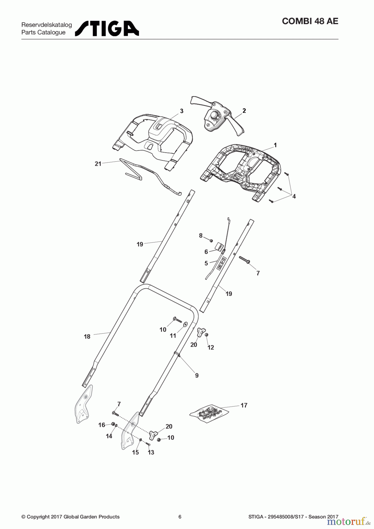  Stiga Rasenmäher Akku 2017 COMBI 48 AE 295485008/S17 - Season 2017 Handle