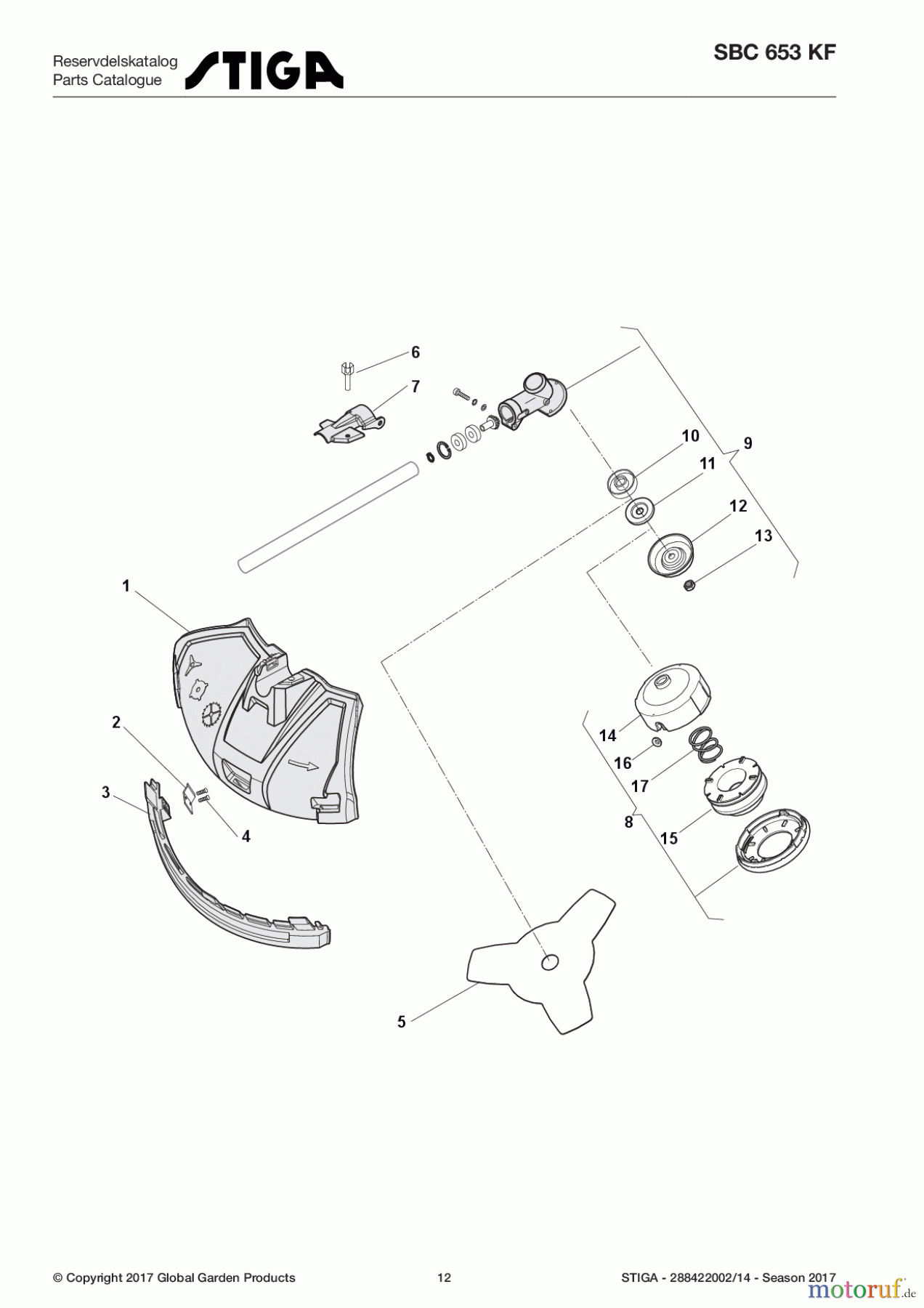  Stiga Motorsensen, Trimmer Benzin 2017 SBC 653 KF 288422002/14 - Season 2017 Gear case