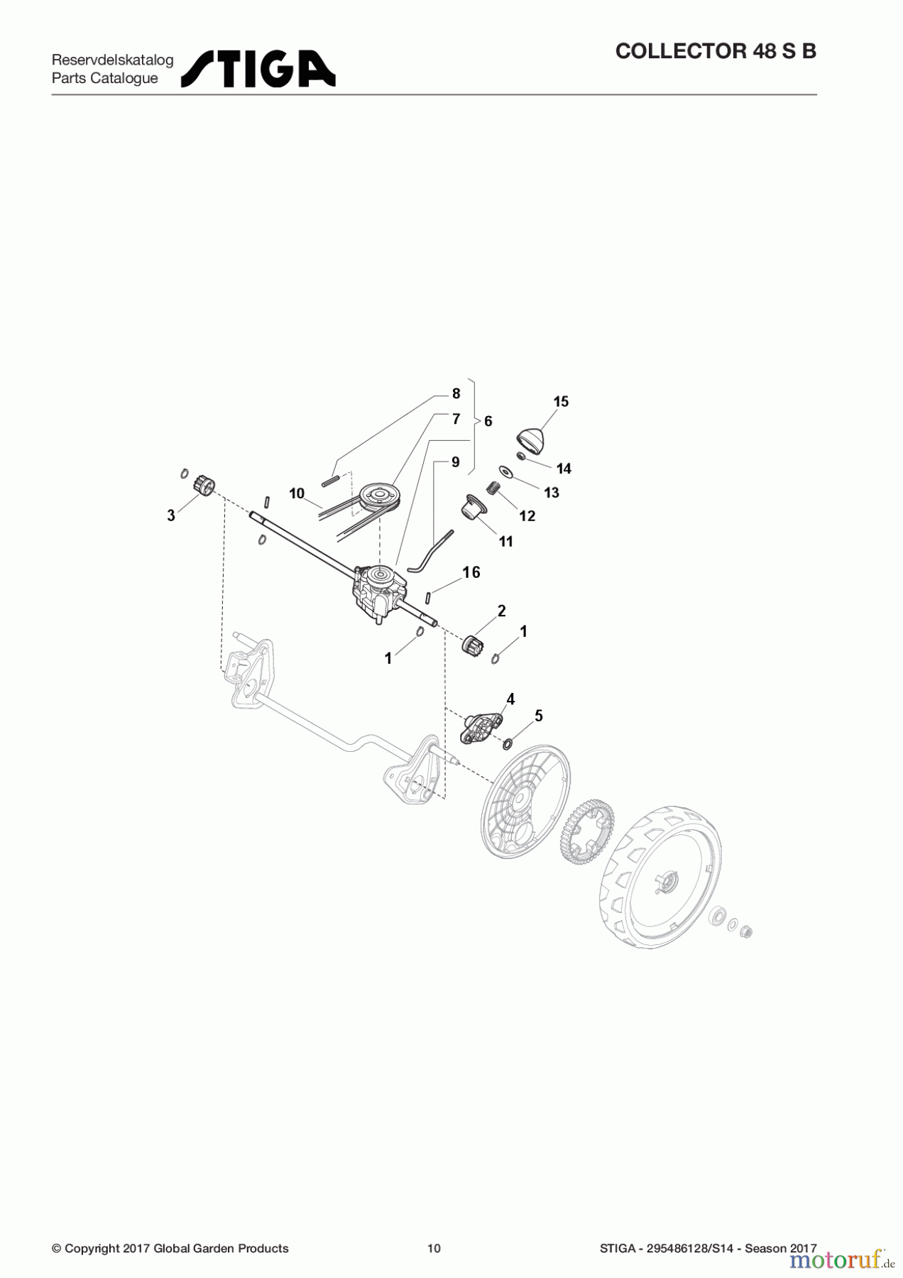  Stiga Rasenmäher Baujahr 2017 Benzin Mit Antrieb 2017 COLLECTOR 48 S B 295486128/S14 - Season 2017 Transmission