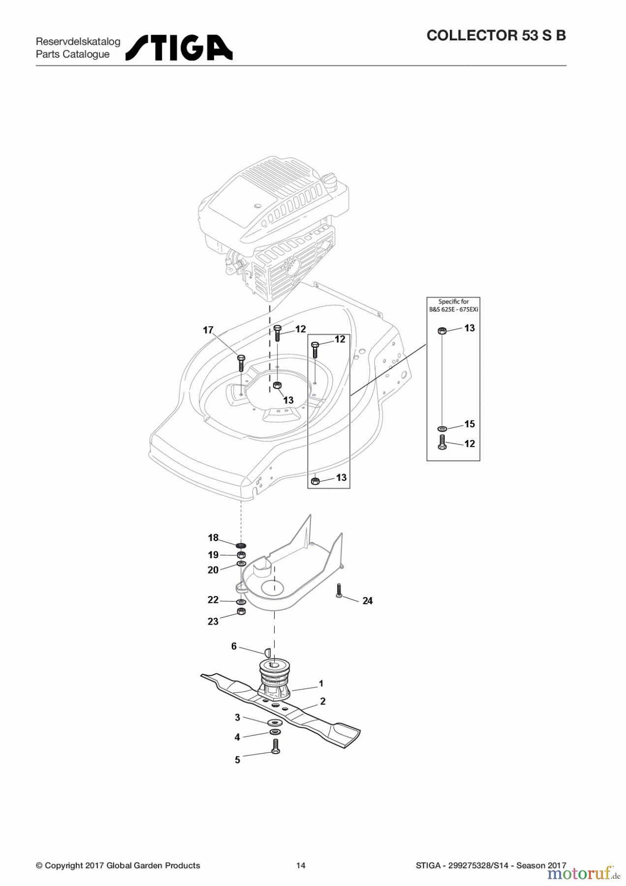  Stiga Rasenmäher Baujahr 2017 Benzin Mit Antrieb 2017 COLLECTOR 53 S B 299275328/S14 - Season 2017 Blade